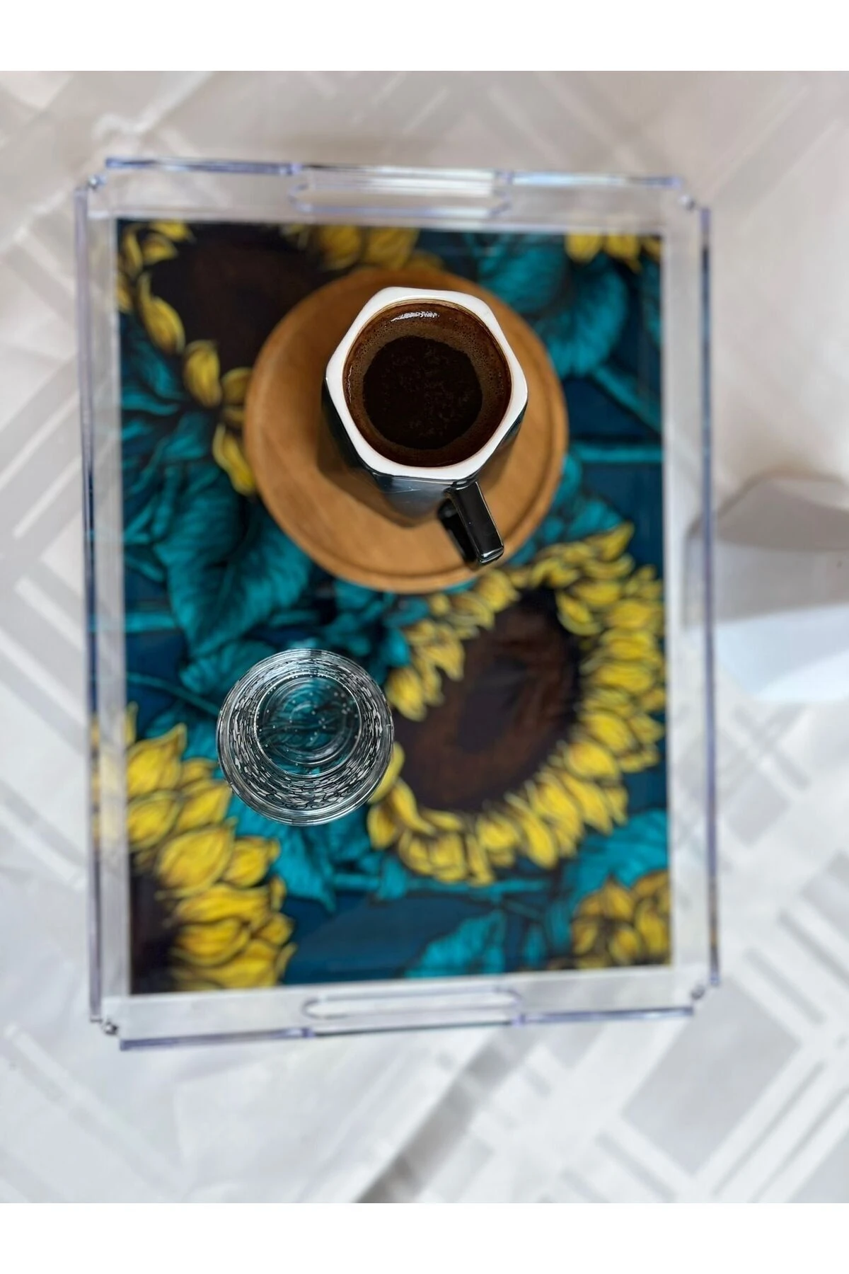 Pleksiglas Şeffaf Dekoratif Sunum Tepsisi