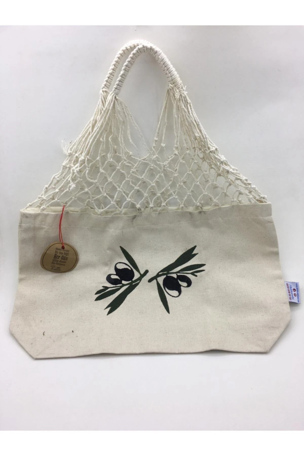 Zeytin Baskılı File Çanta