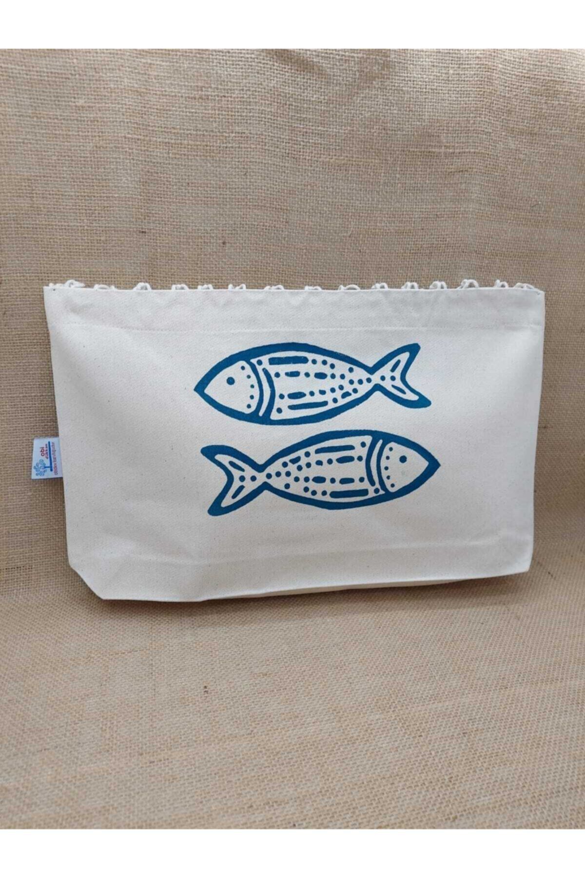 Balık Baskı File Çanta