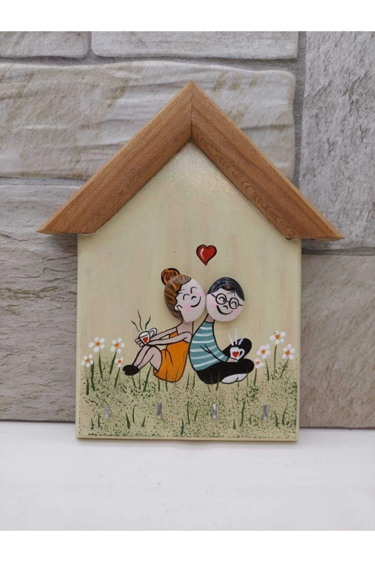 Aşıklar Duvar Anahtar Askısı