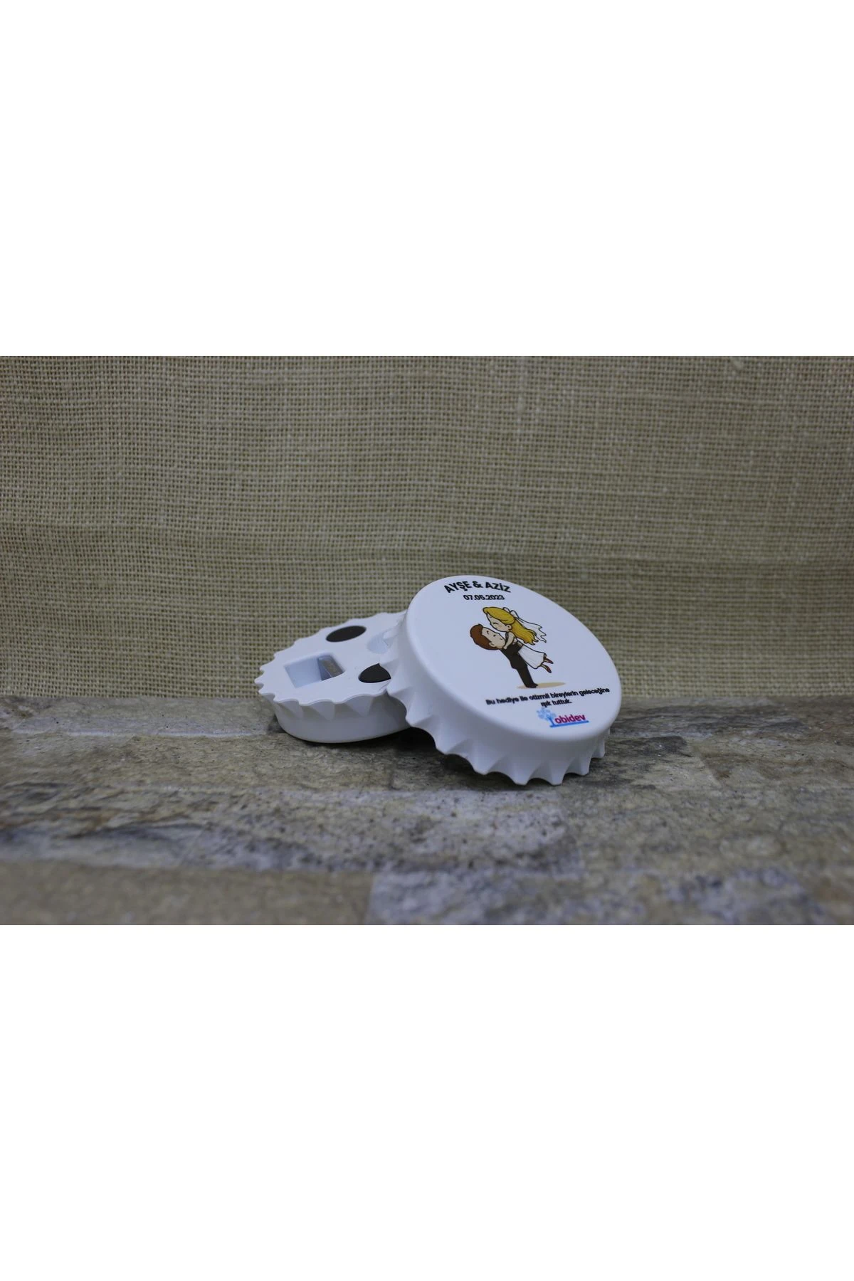 Kişiselleştirilmiş Düğün-Nikah Hediye Açacak Magnet (10 Adet)