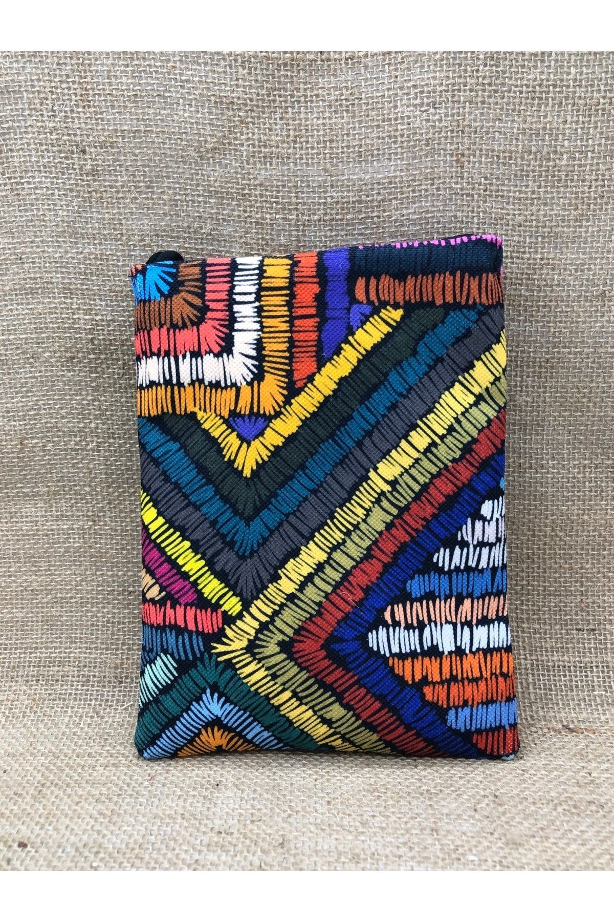 Renkli Çizgiler Dijital Baskı Çapraz Çanta