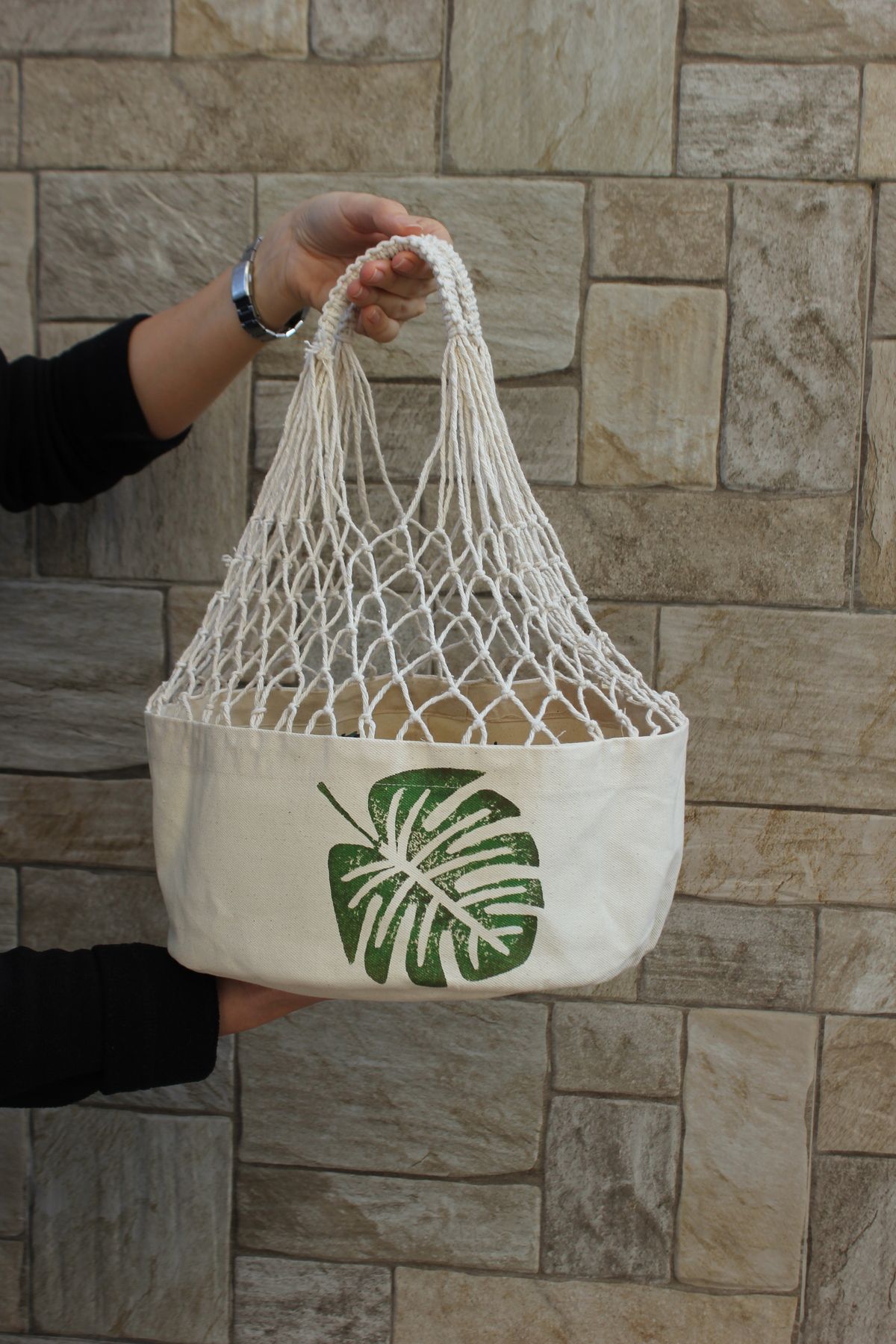 Deve Tabanı Daire File Çanta