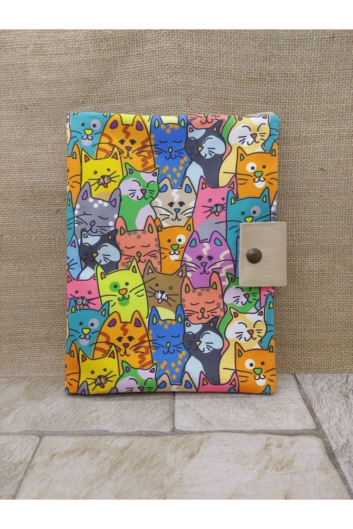 Rengarenk Mavili Kedili Organizer Çanta