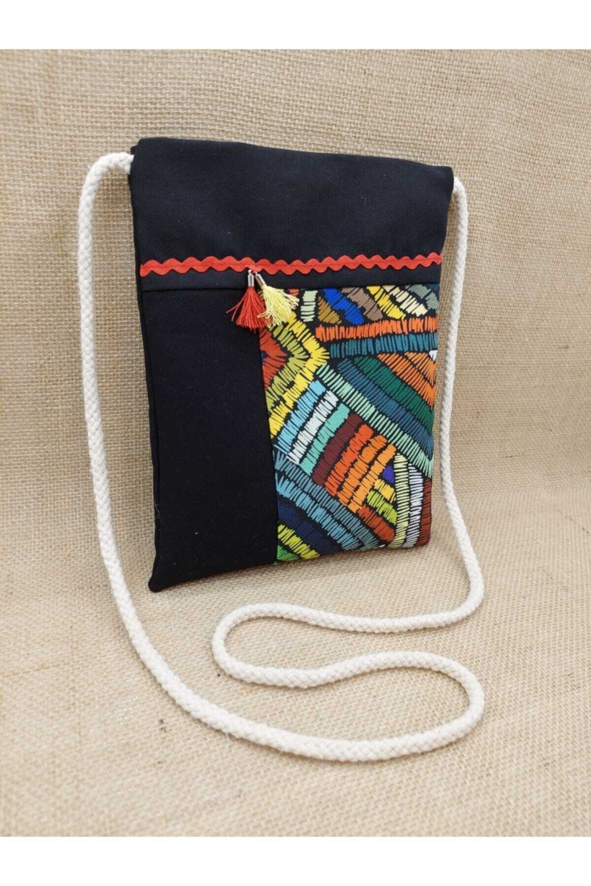 Renkli Çizgi Kırkyama Çanta