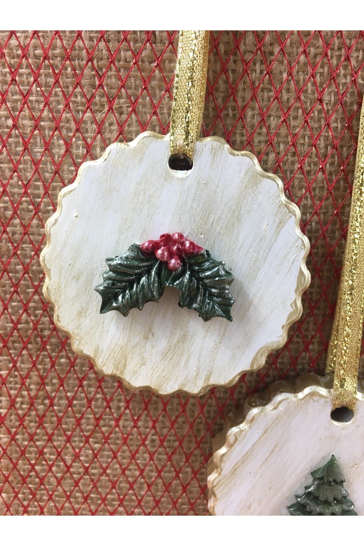 4'lü Yuvarlak Yılbaşı Süsü