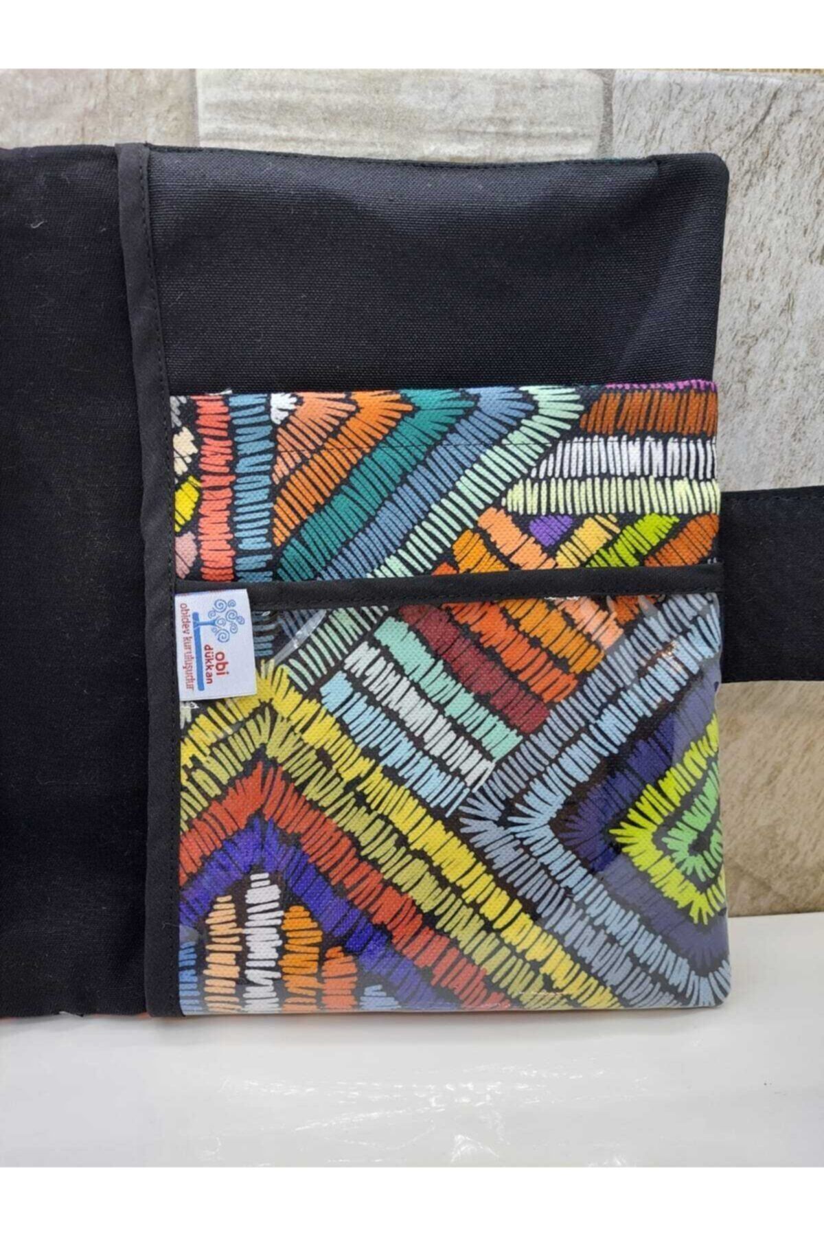 Renkli Dikişler Organizer Kumaş Çanta