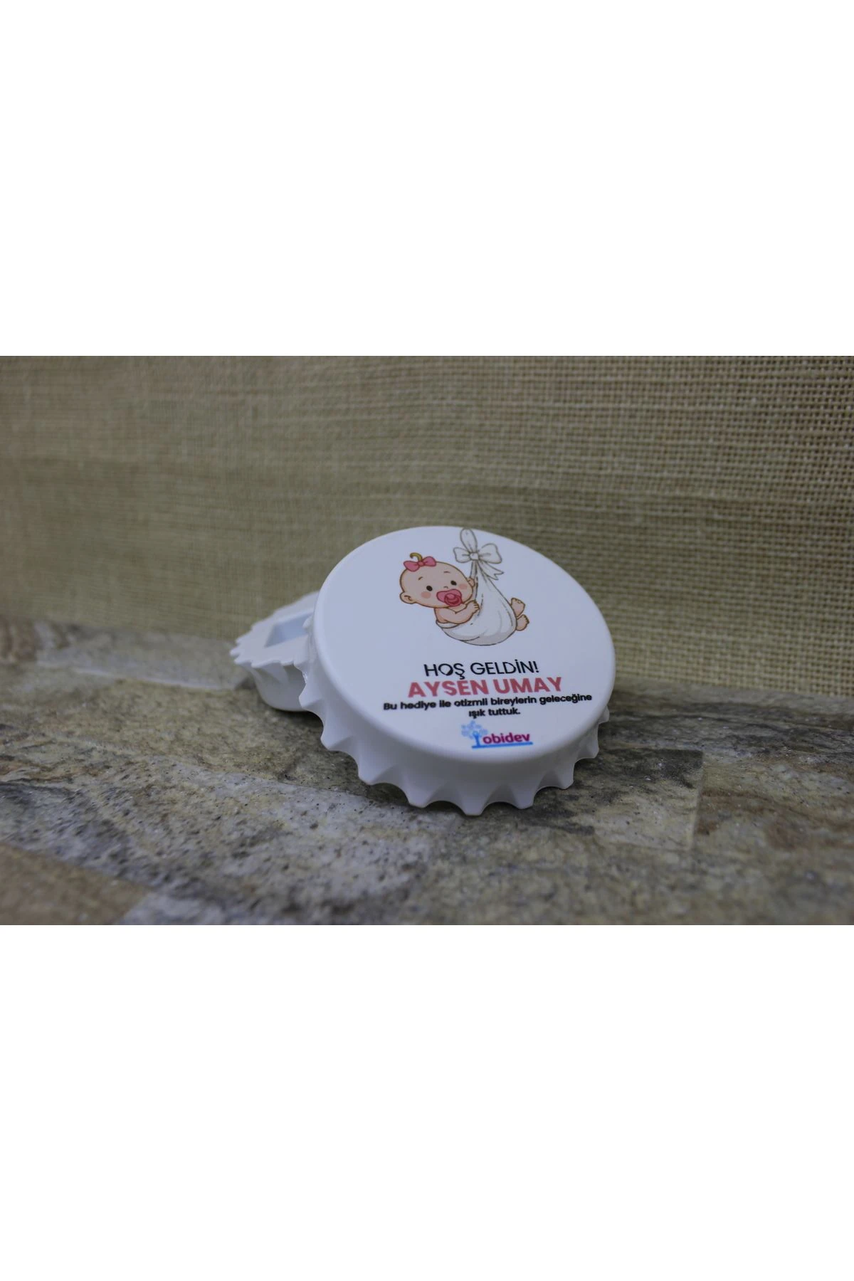 Kişiselleştirilmiş Hoşgeldin Bebek Kız Hediye Açacak Magnet (10 Adet)