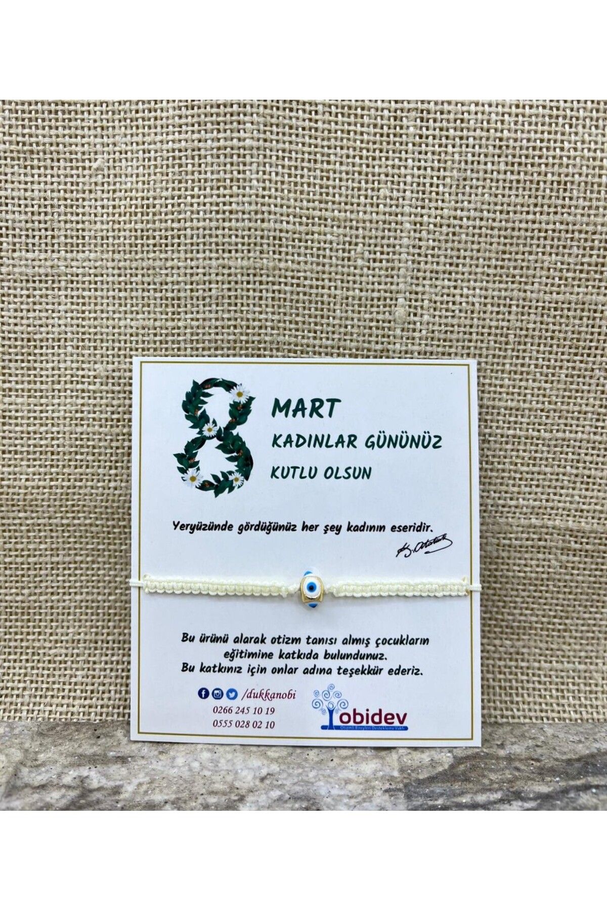 Mine Nazar Boncuklu Makrome Bileklik 8 Mart