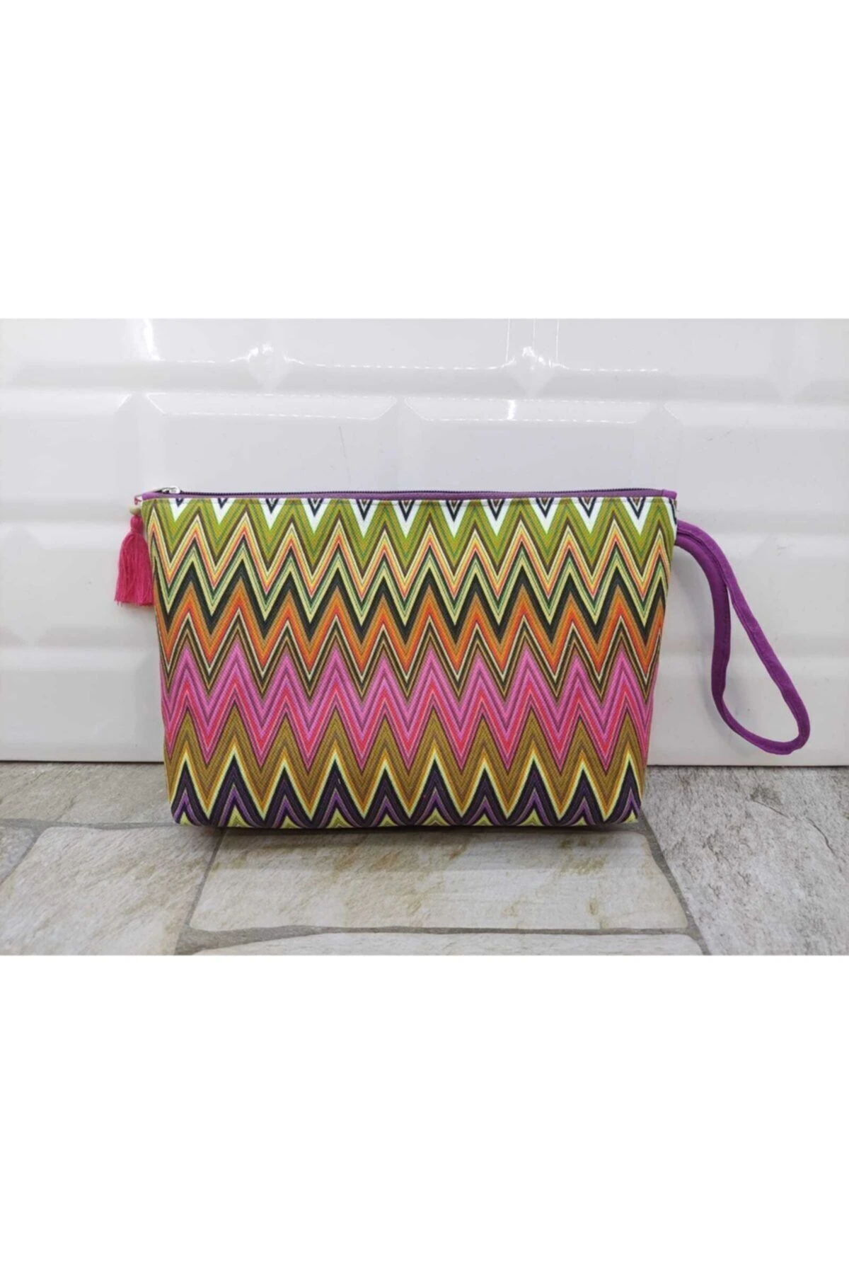 Zigzag Desenli Portföy Çanta