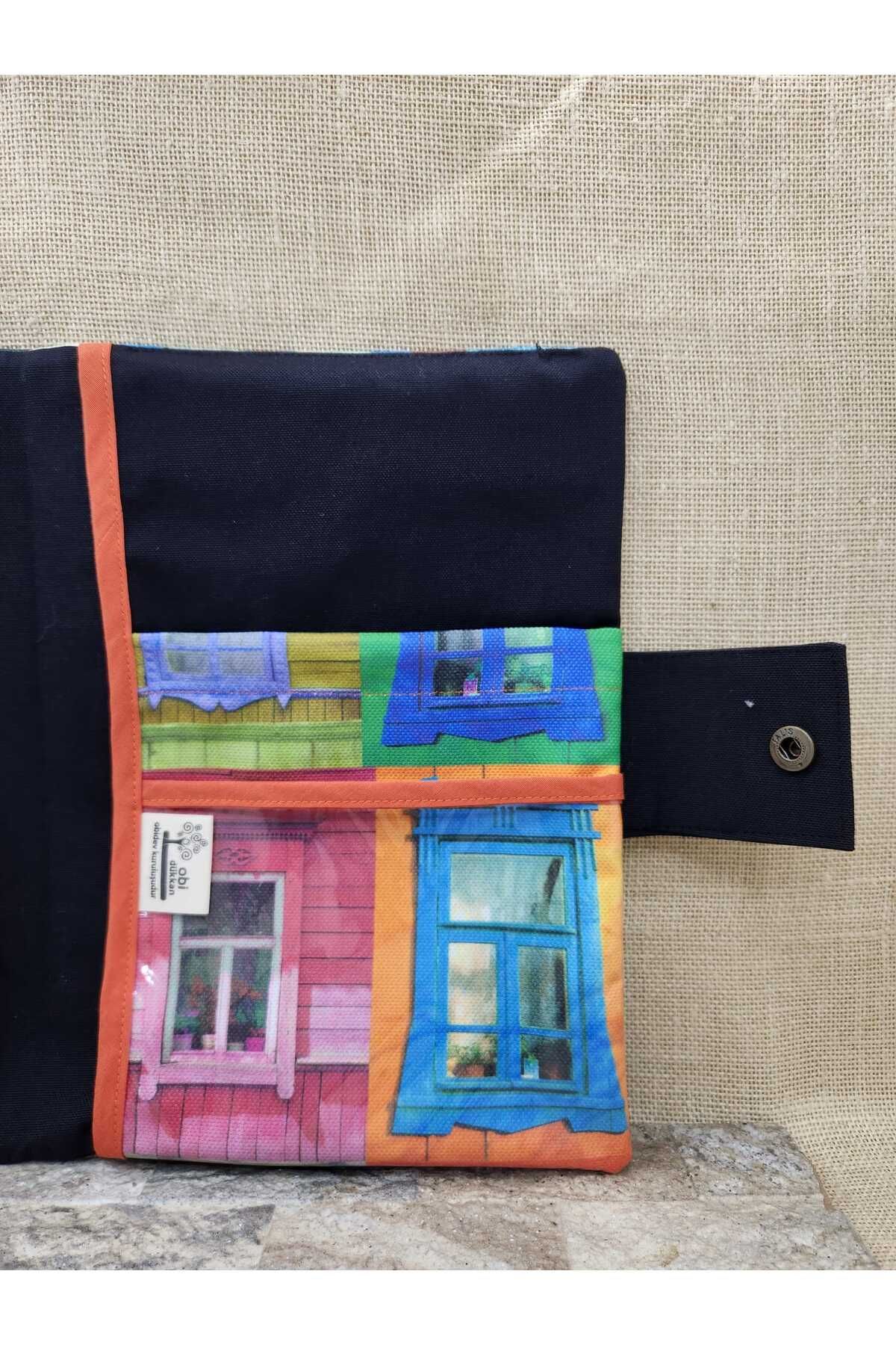Pencereler Desenli Organizer & Tablet Kılıfı