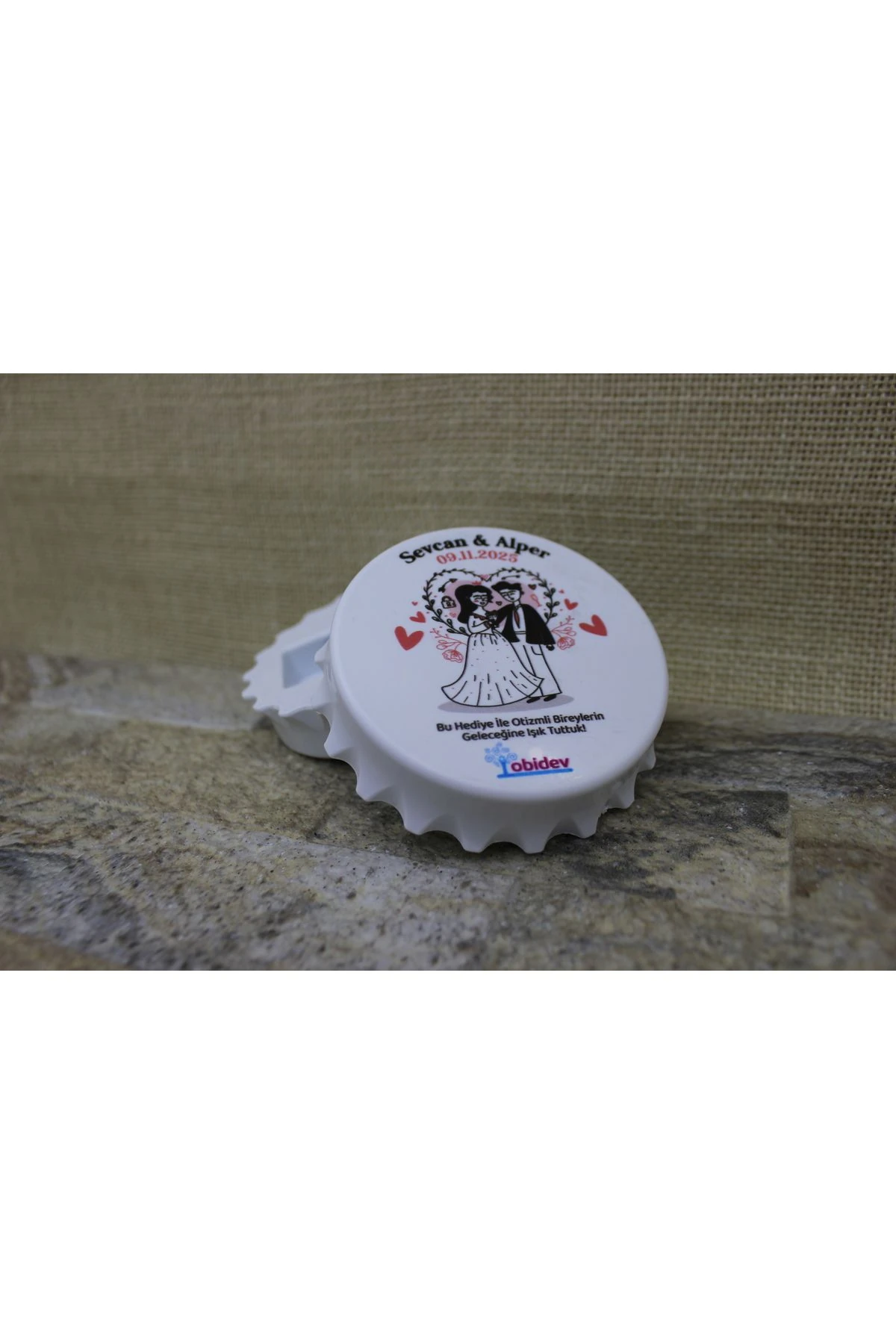 Kişiselleştirilmiş Düğün-Nikah Hediye Açacak Magnet (10 Adet)