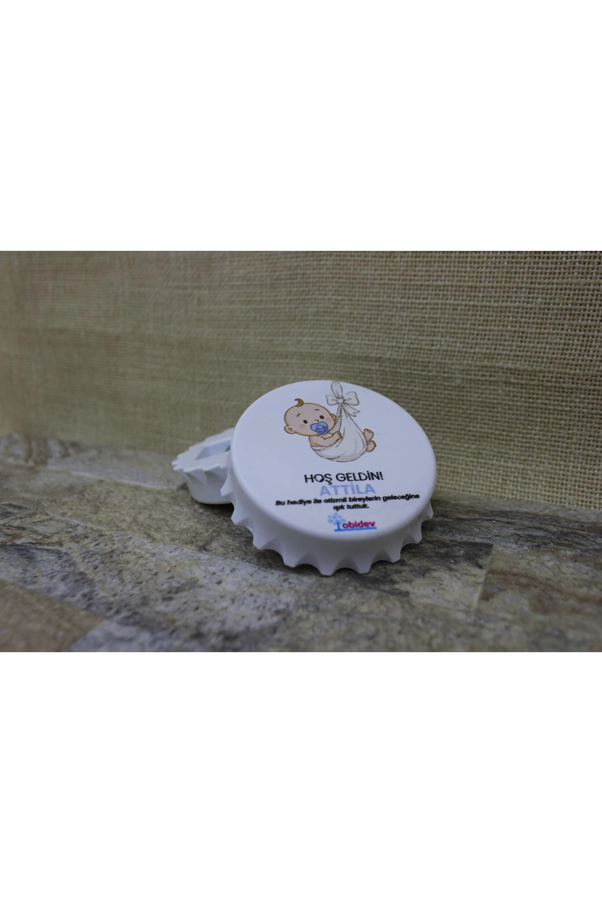 Kişiselleştirilmiş Hoşgeldin Bebek Erkek Hediye Açacak Magnet (10 Adet)