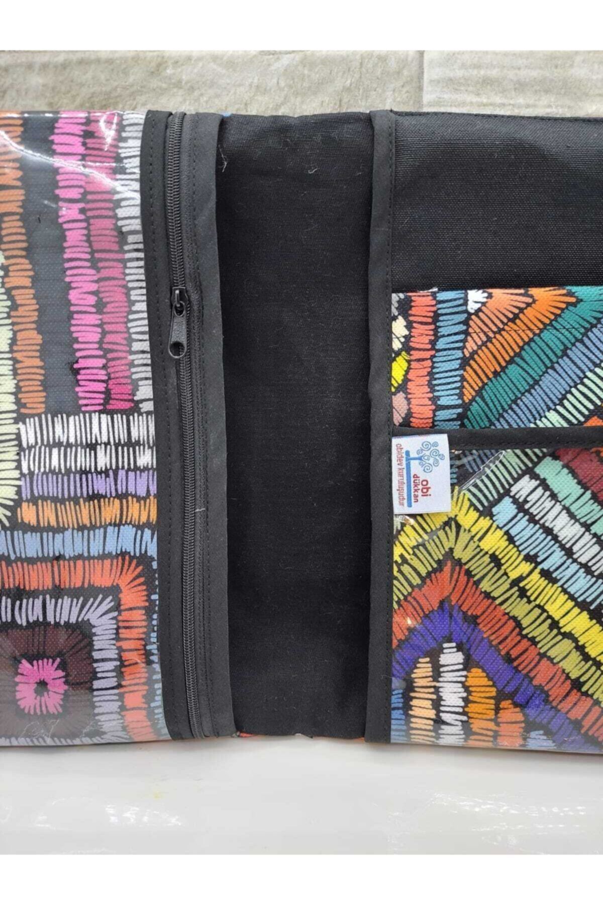 Renkli Dikişler Organizer Kumaş Çanta