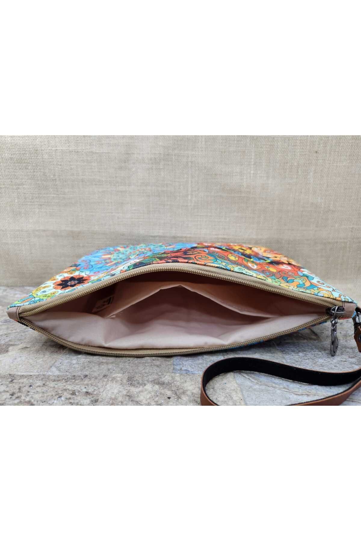 Karışık Renkli Mandala Portföy Çanta