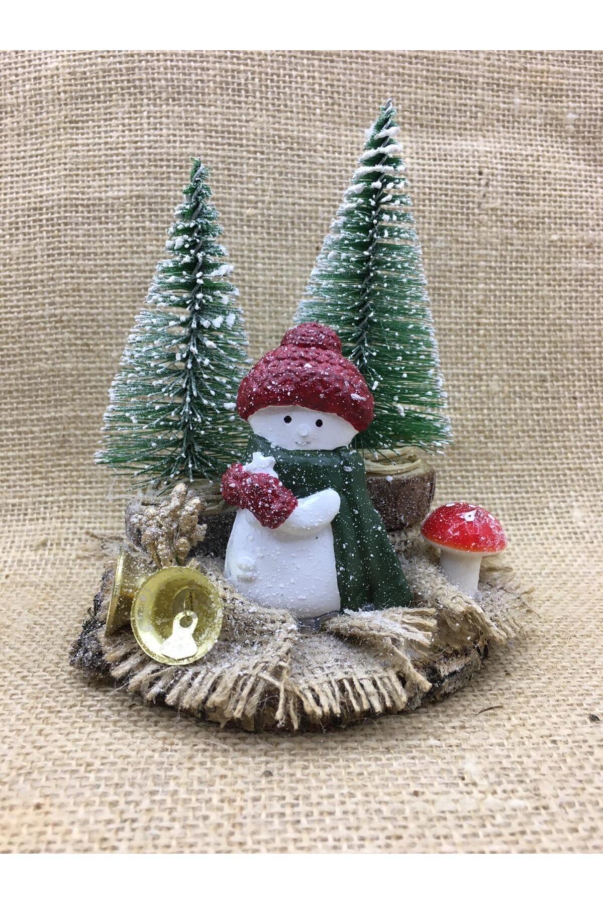 Çam Ağaçlı Kardan Adam Dekoratif Süs