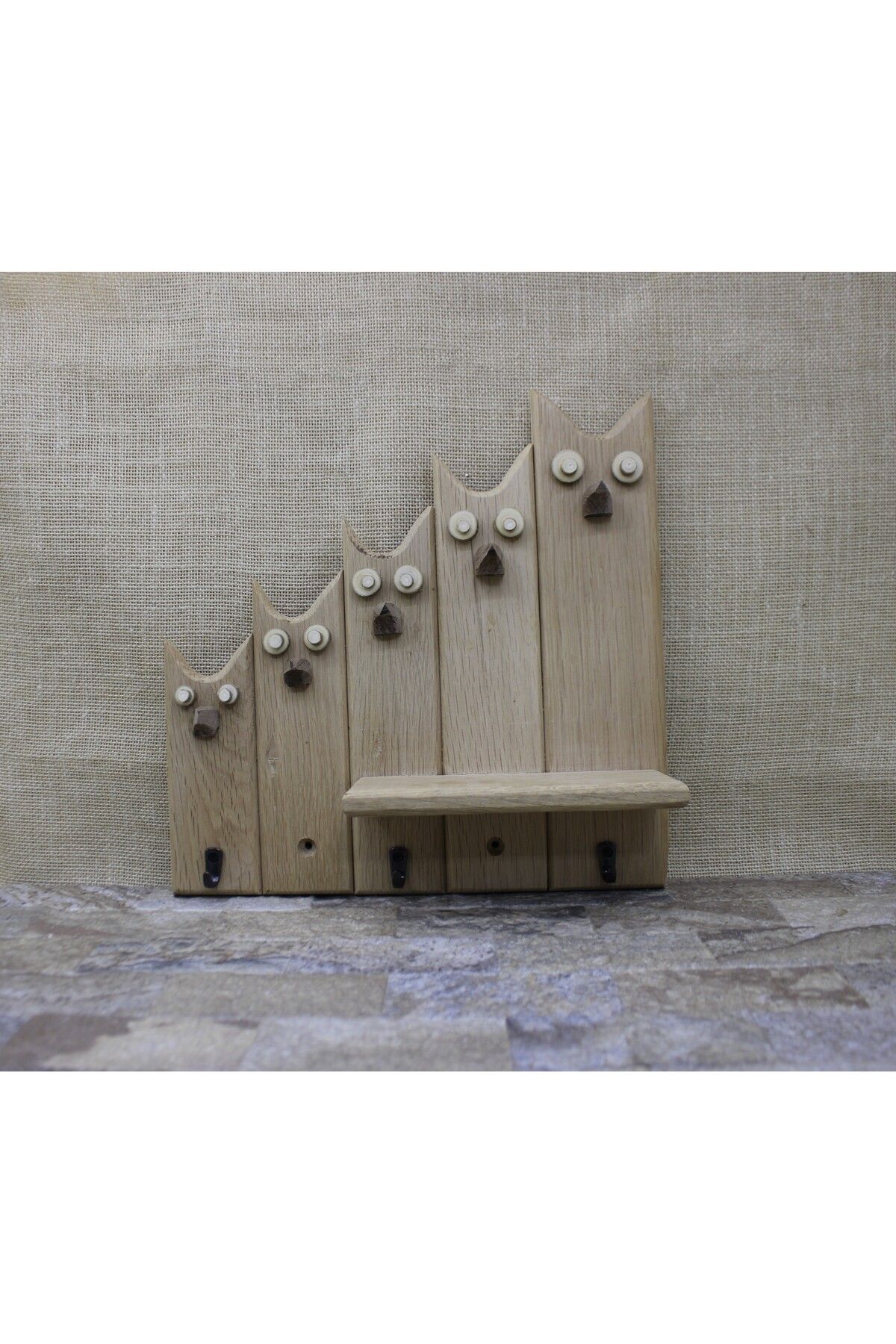 Ahşap Baykuş Anahtar Askısı