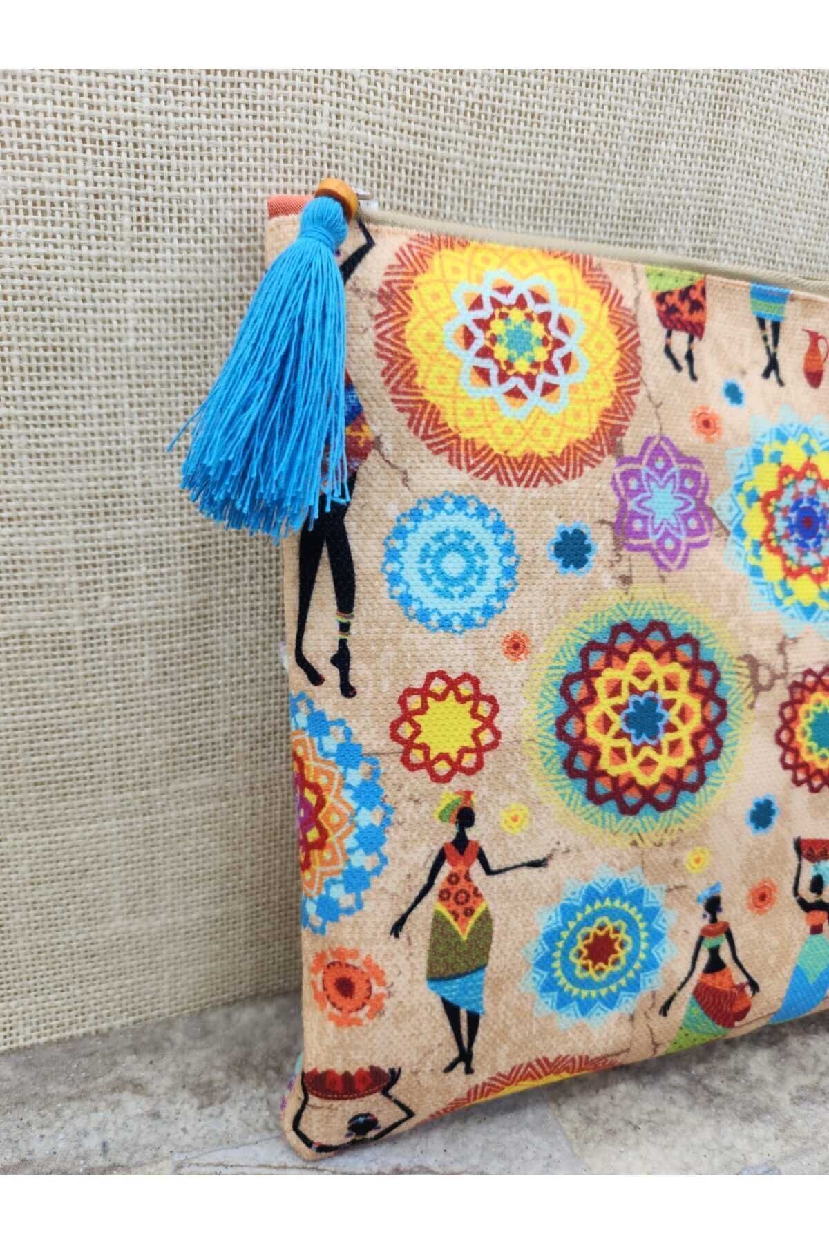 Daire Desenli Mandala Kızlar Portföy Çanta