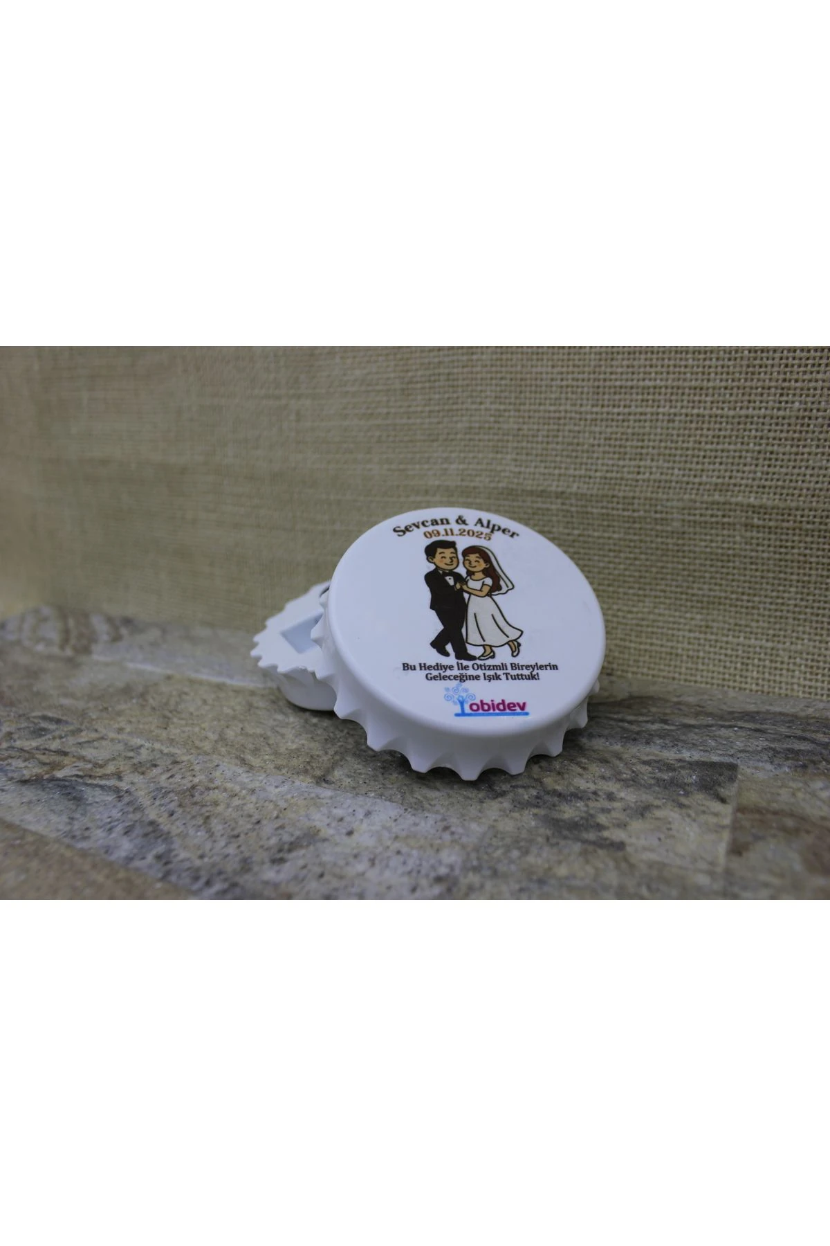 Kişiselleştirilmiş Düğün-Nikah Hediye Açacak Magnet (10 Adet