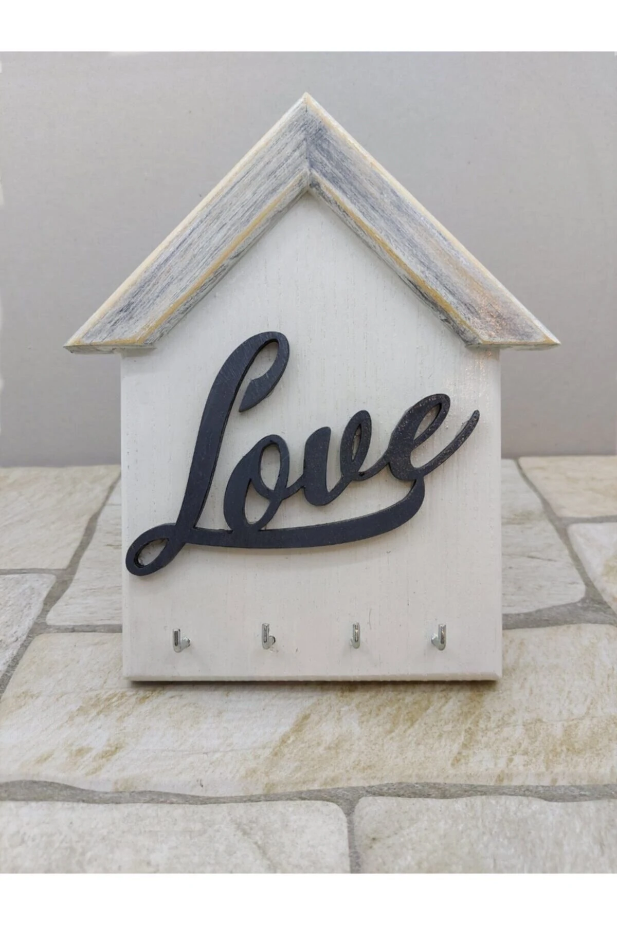 Love Yazılı Duvar Anahtar Askısı