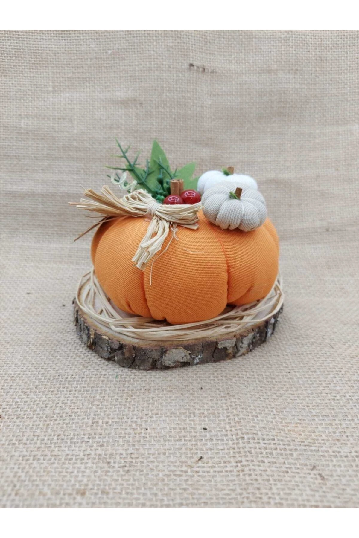 Kütüklü Turuncu Kumaş Kabak