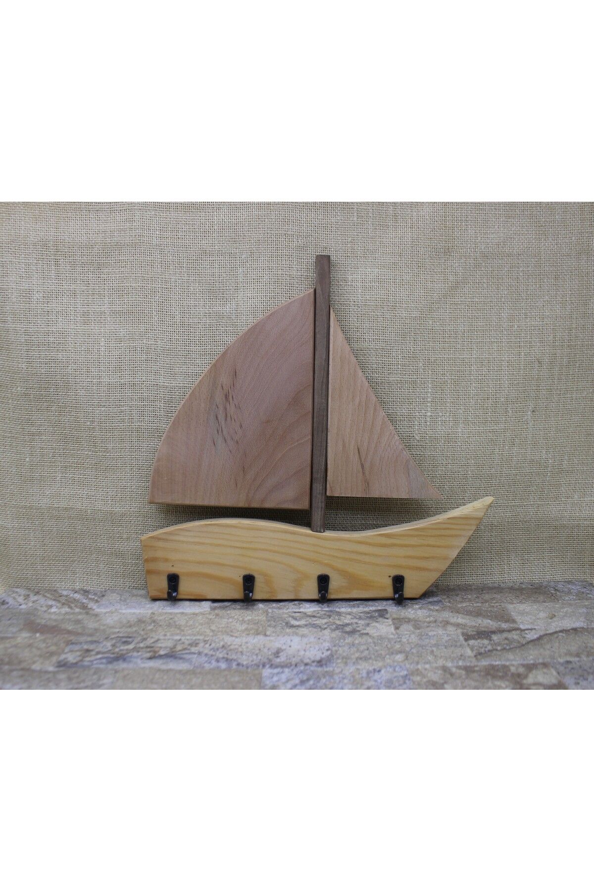 Ahşap Yelken Anahtar Askısı