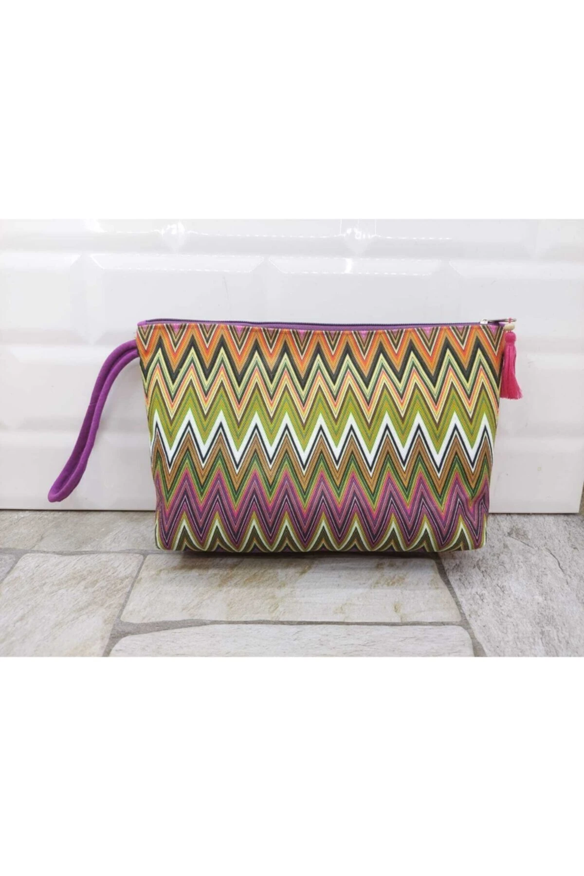 Zigzag Desenli Portföy Çanta