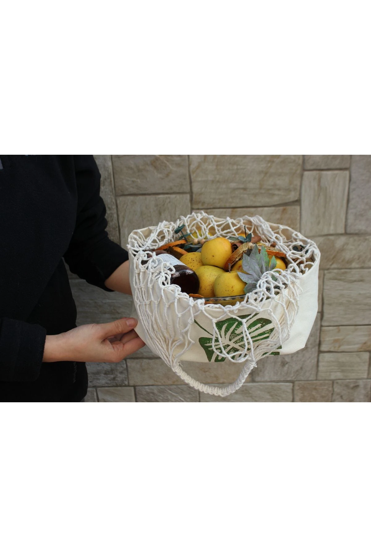 Deve Tabanı Daire File Çanta