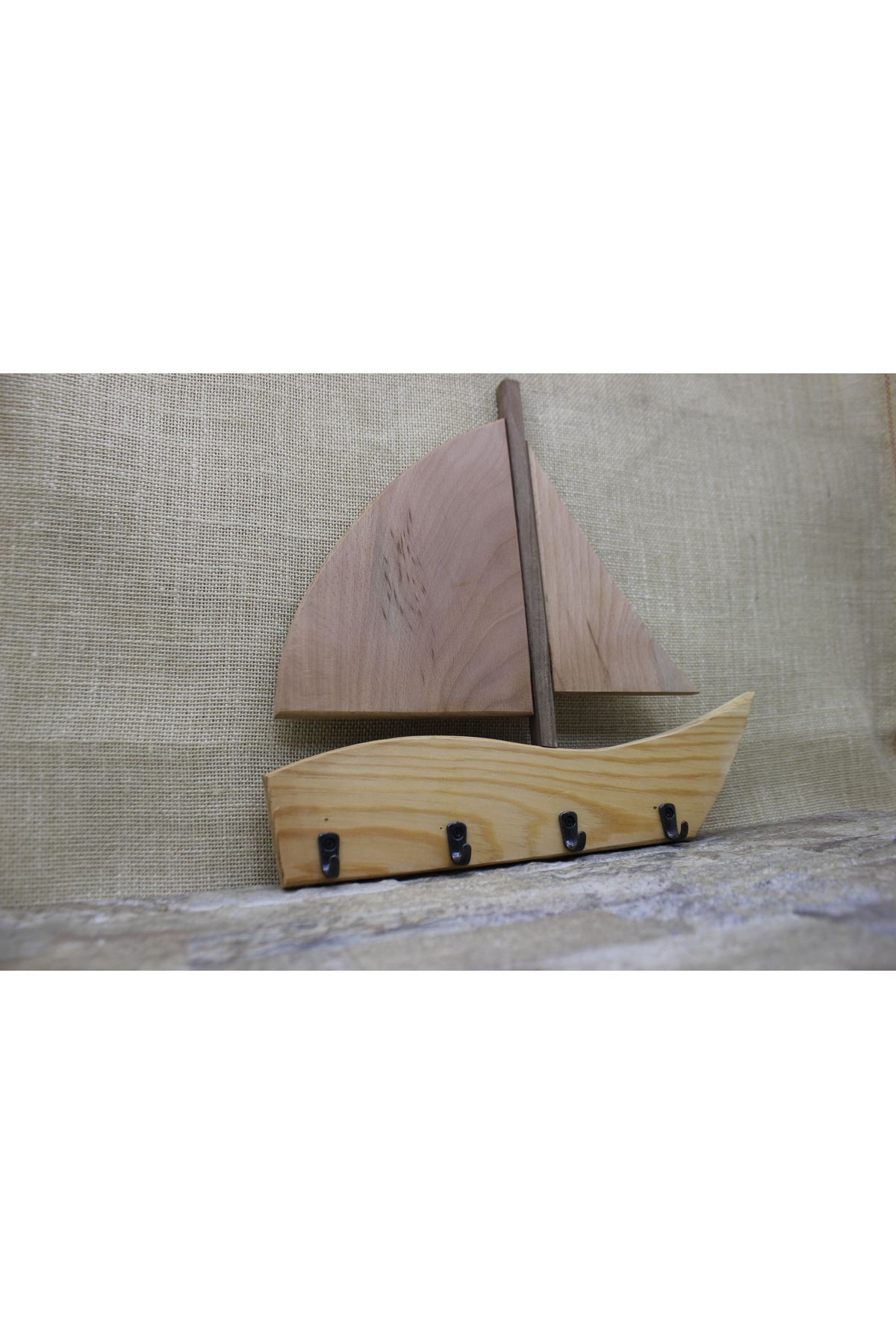 Ahşap Yelken Anahtar Askısı