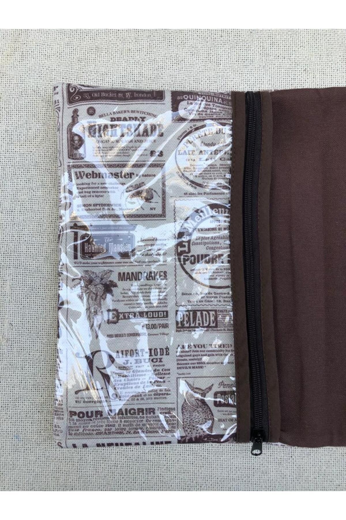 VİNTAGE GAZETE DESEN ORGANİZER ÇANTA