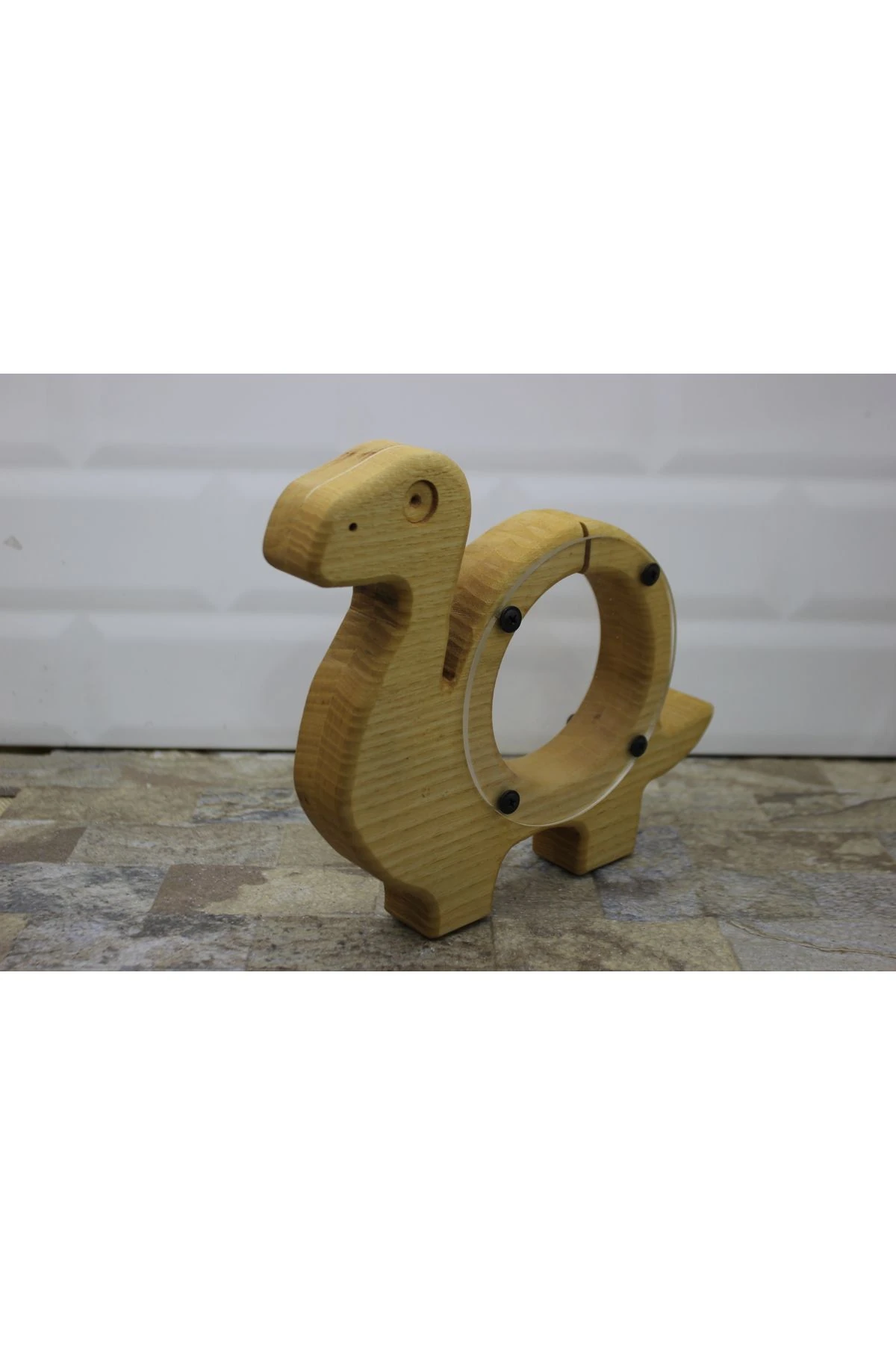 Kaplumbağa Figürlü Masif Ahşap Kumbara