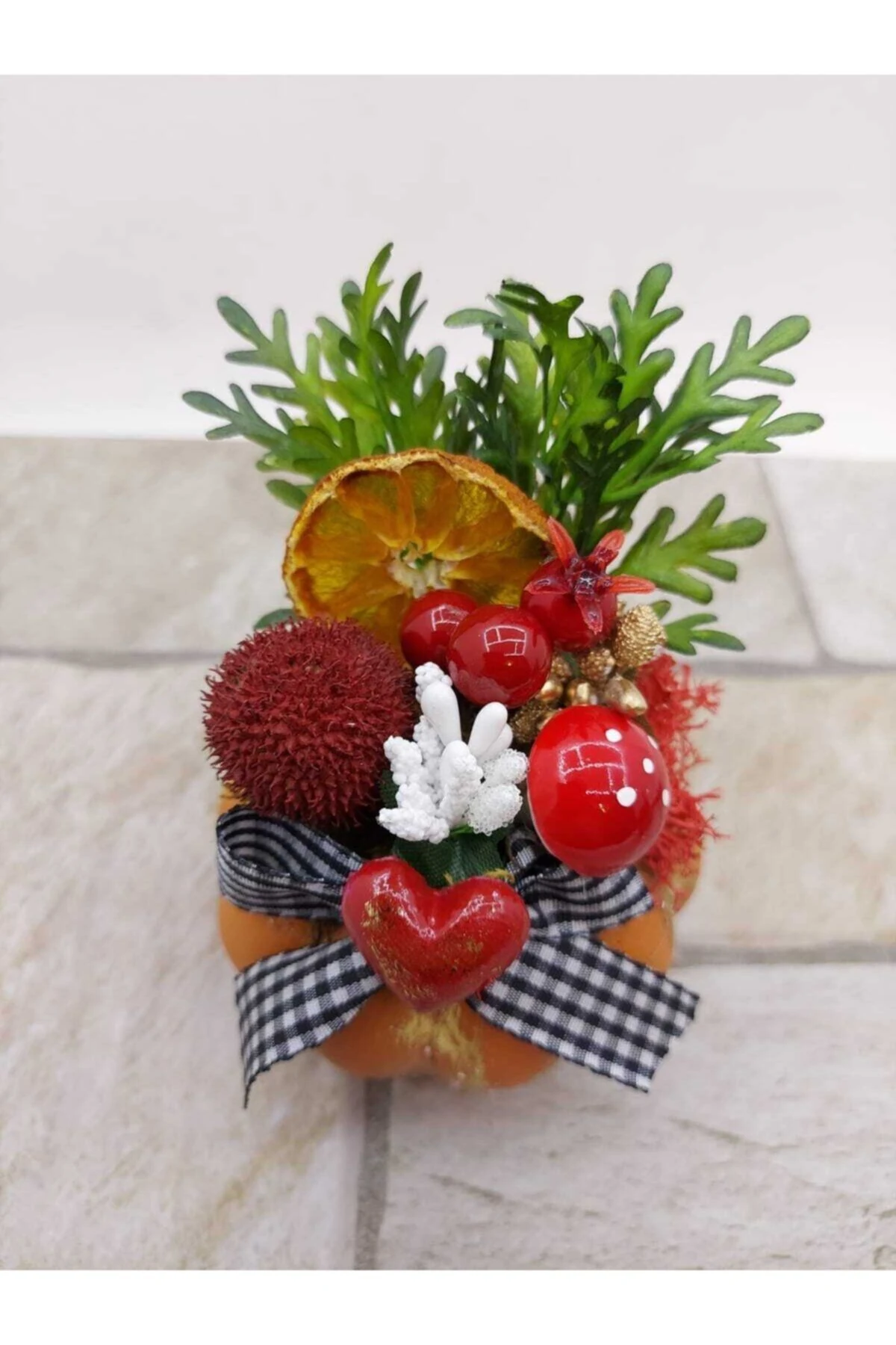 Kalp Detaylı Kabak Aranjman