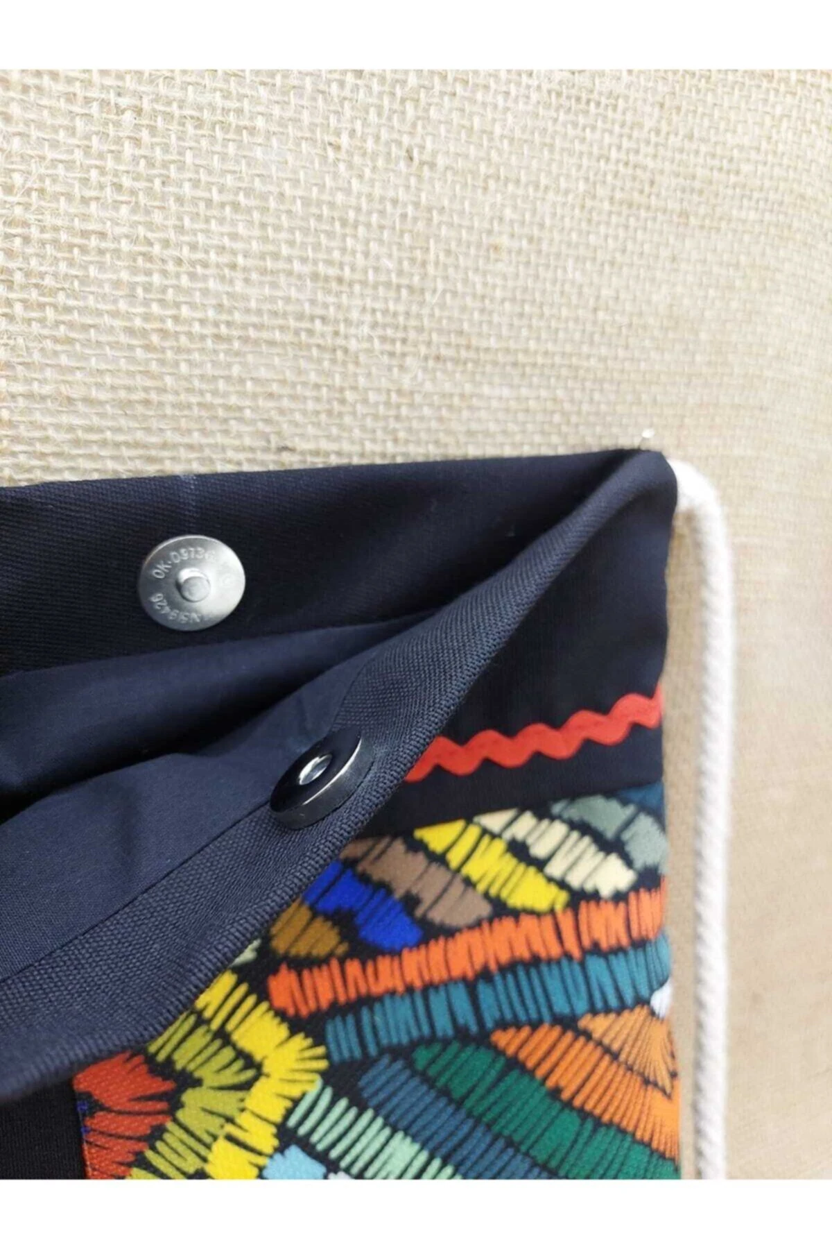 Renkli Çizgi Kırkyama Çanta