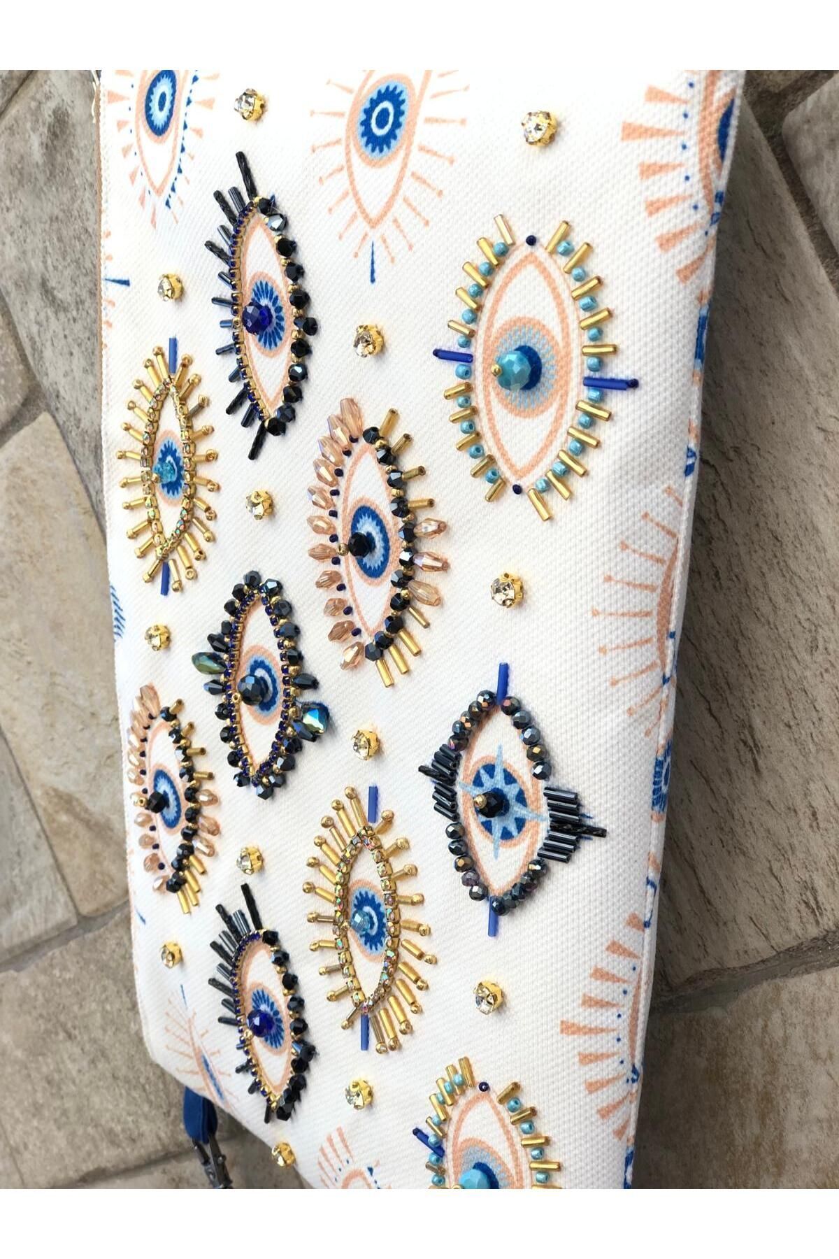 Göz Nakışlı Portföy Çanta