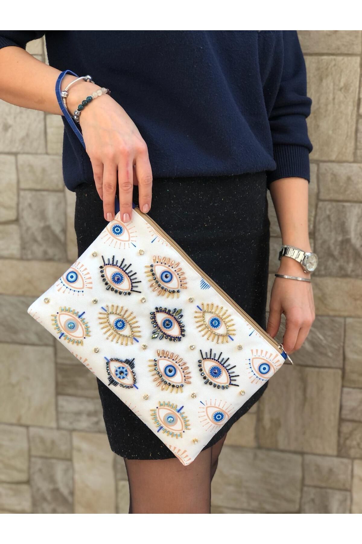 Göz Nakışlı Portföy Çanta