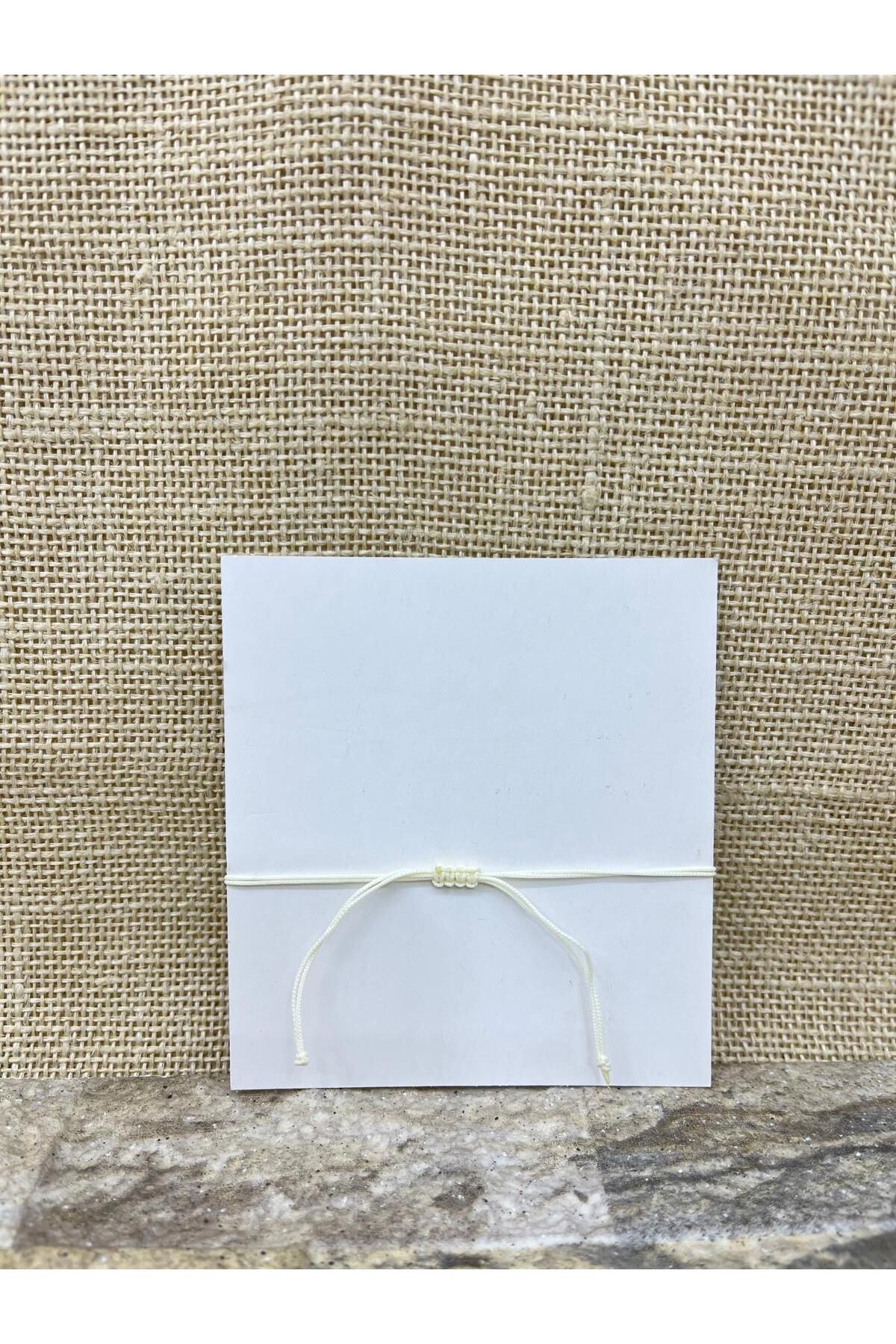 Renkli Papatya ve Cam Nazar Boncuğu Krem Bileklik 8 Mart