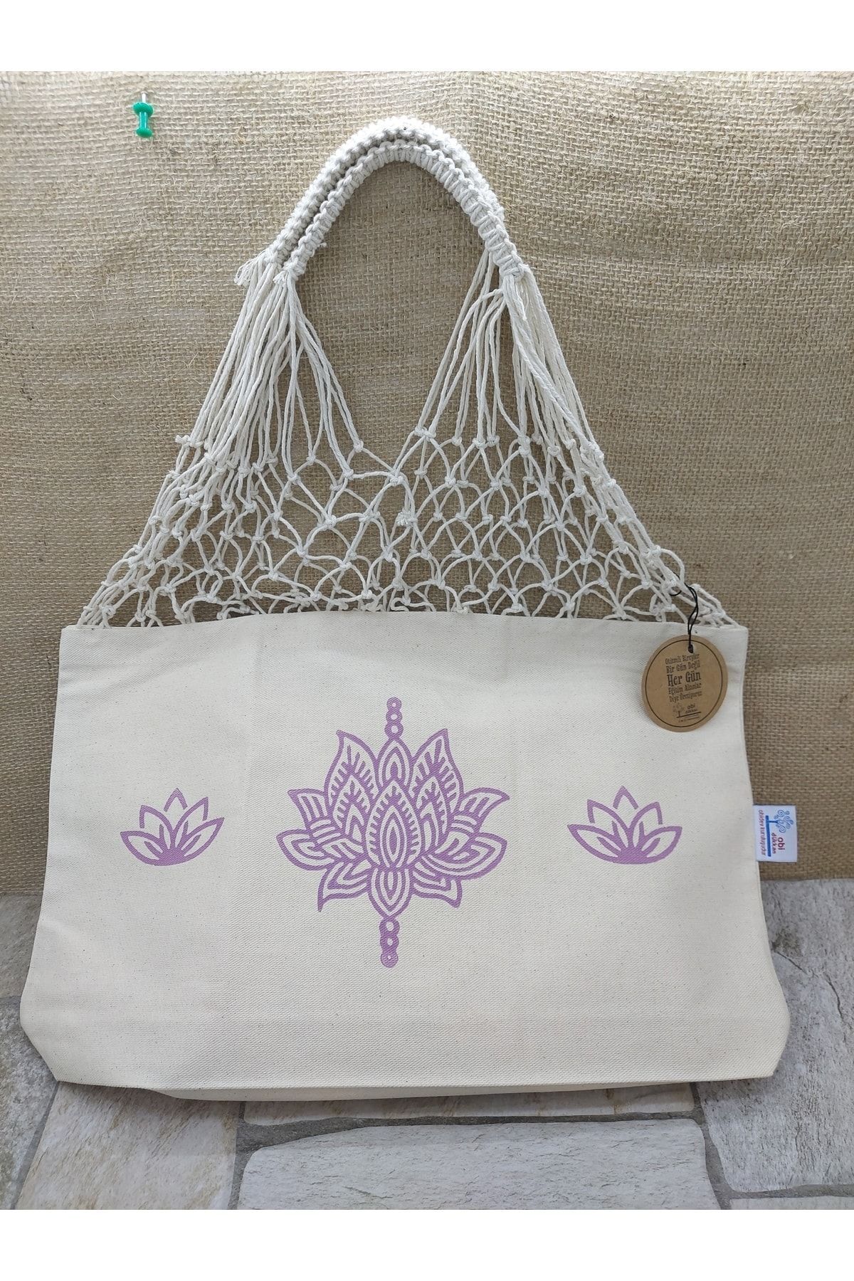 Lotus Baskı File Çanta