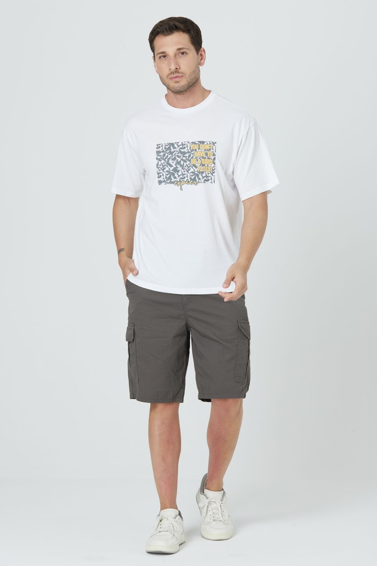 BASIC RELAX FIT T-SHIRT - Beyaz