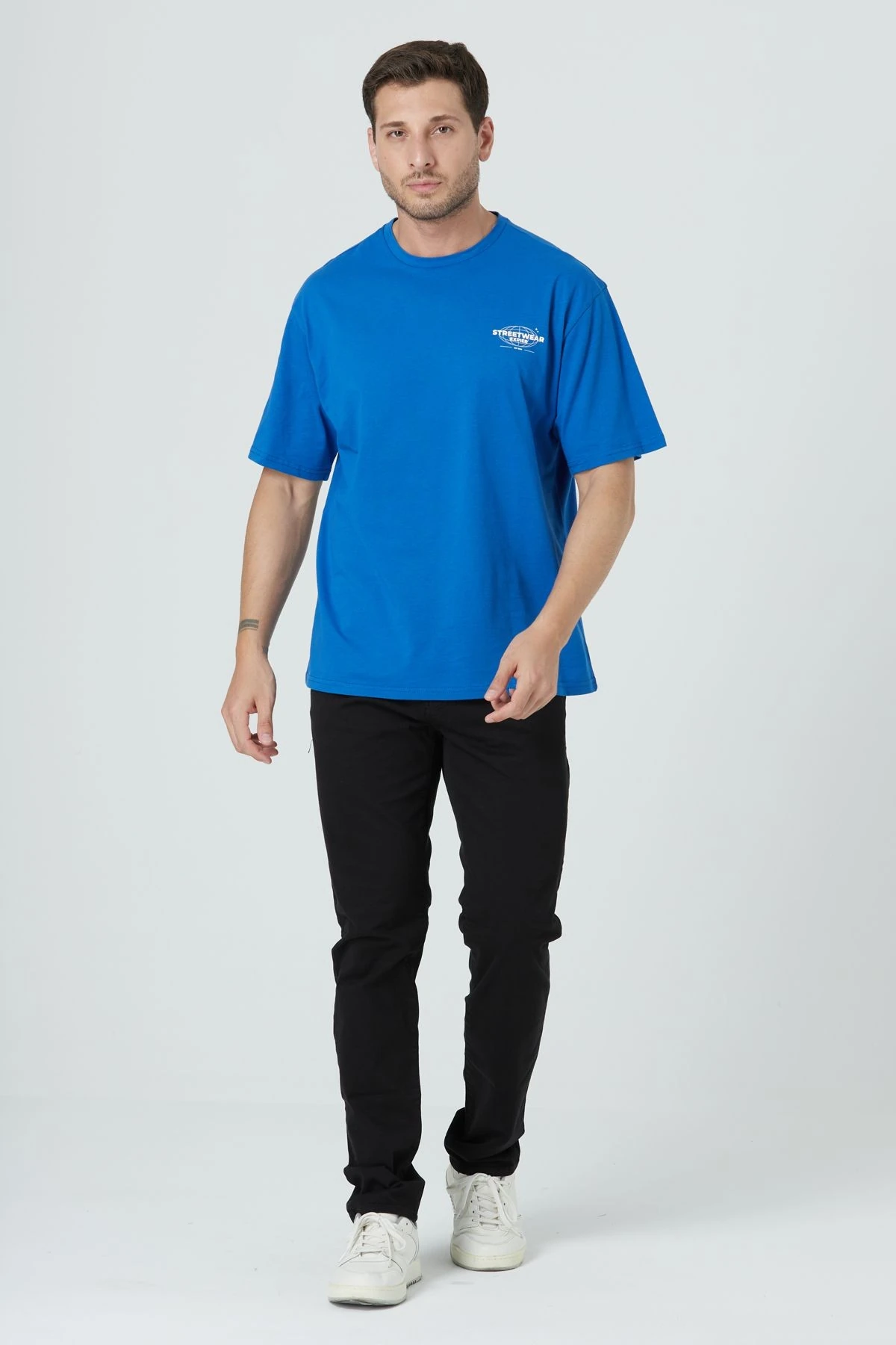 BASİC RELAX FİT TİŞÖRT - Mavi