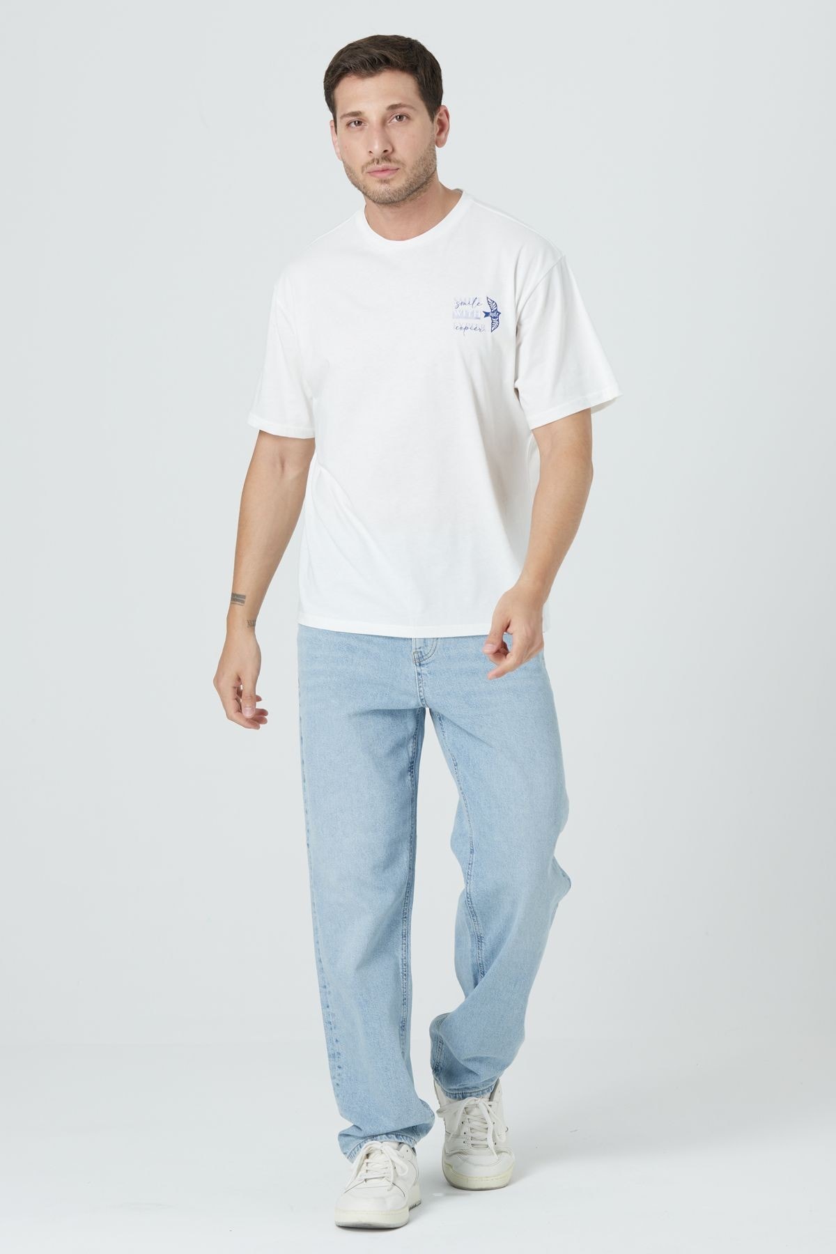 BASIC RELAX FIT T-SHIRT - Beyaz