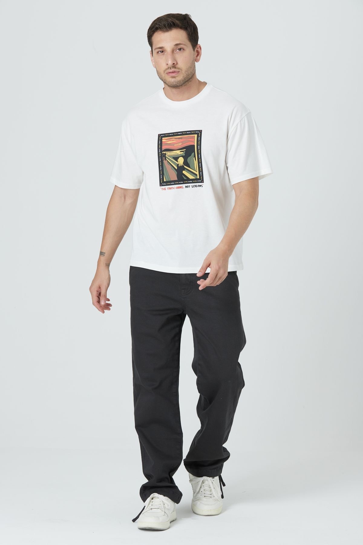 BASIC RELAX FIT T-SHIRT - Beyaz