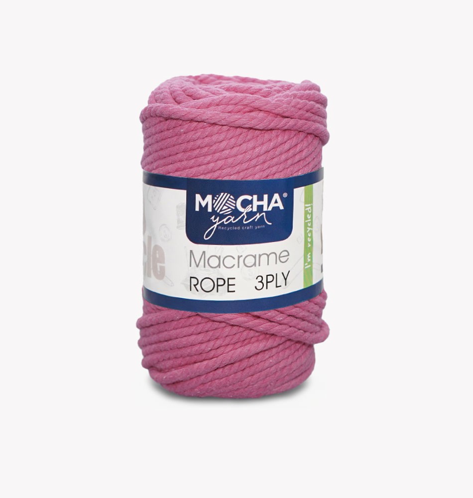 Makrome Rope 4 mm - Pembe