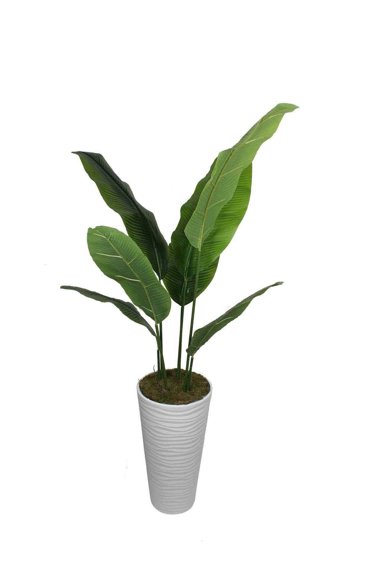 Yapay Ağaç Muz 160 Cm 7 Dal Konik Saksı