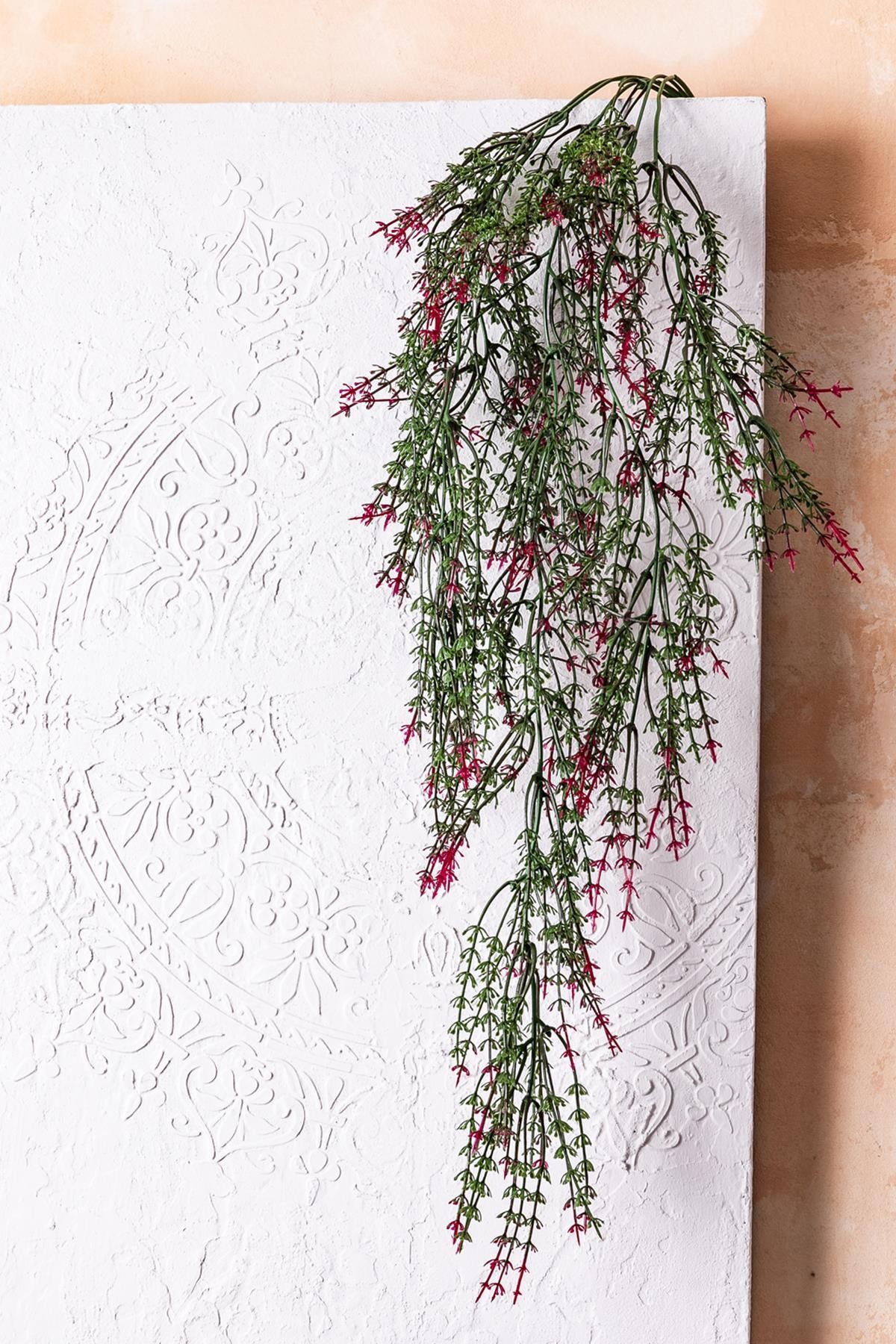 Yapay Ot Sarmaşık Pembe Yeşil Uv Korumalı 80 Cm 5 Dal