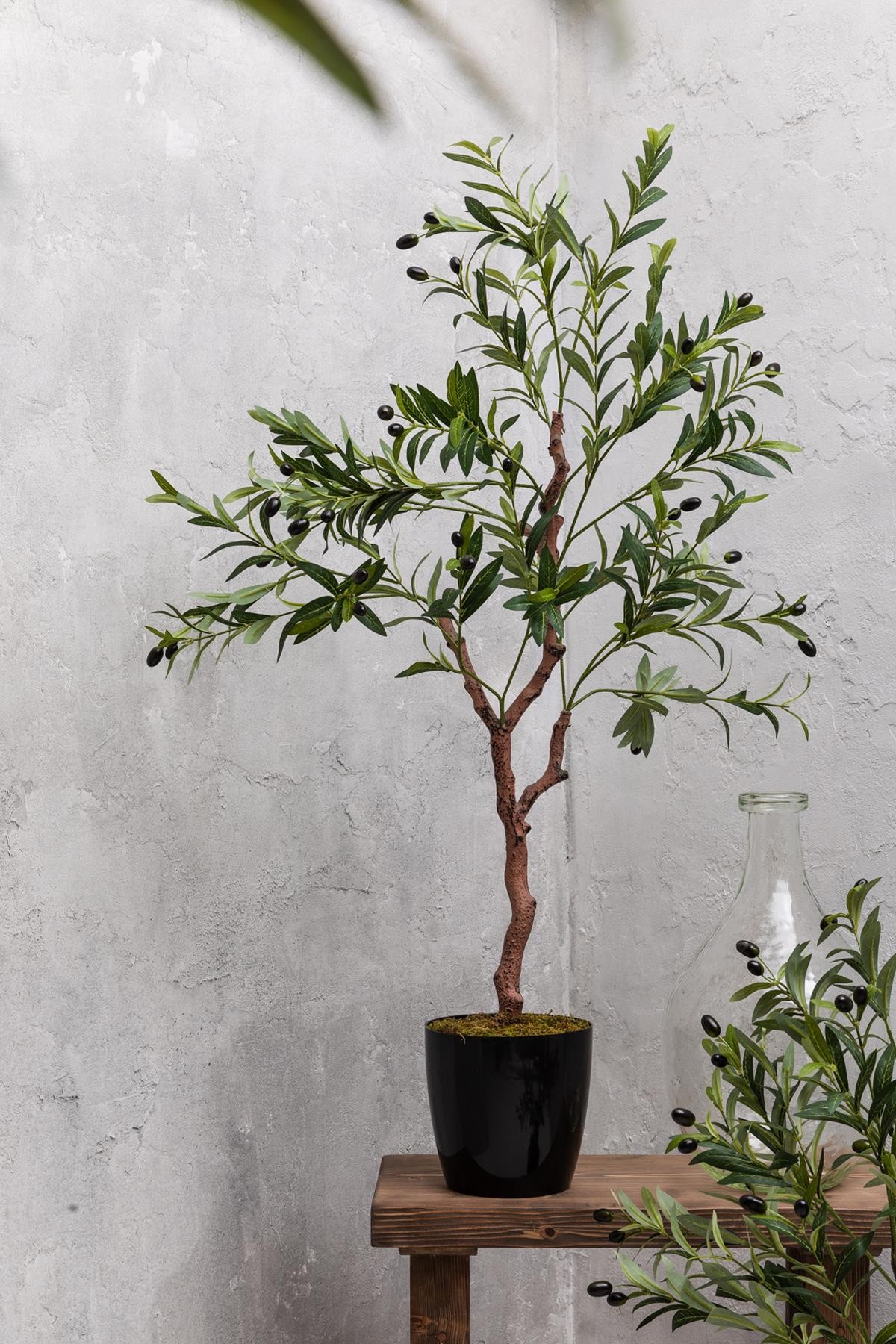 Yapay Zeytin Ağacı 120 cm Tek Gövdeli Doğal Gerçek Görünümlü Yapay Ağaç