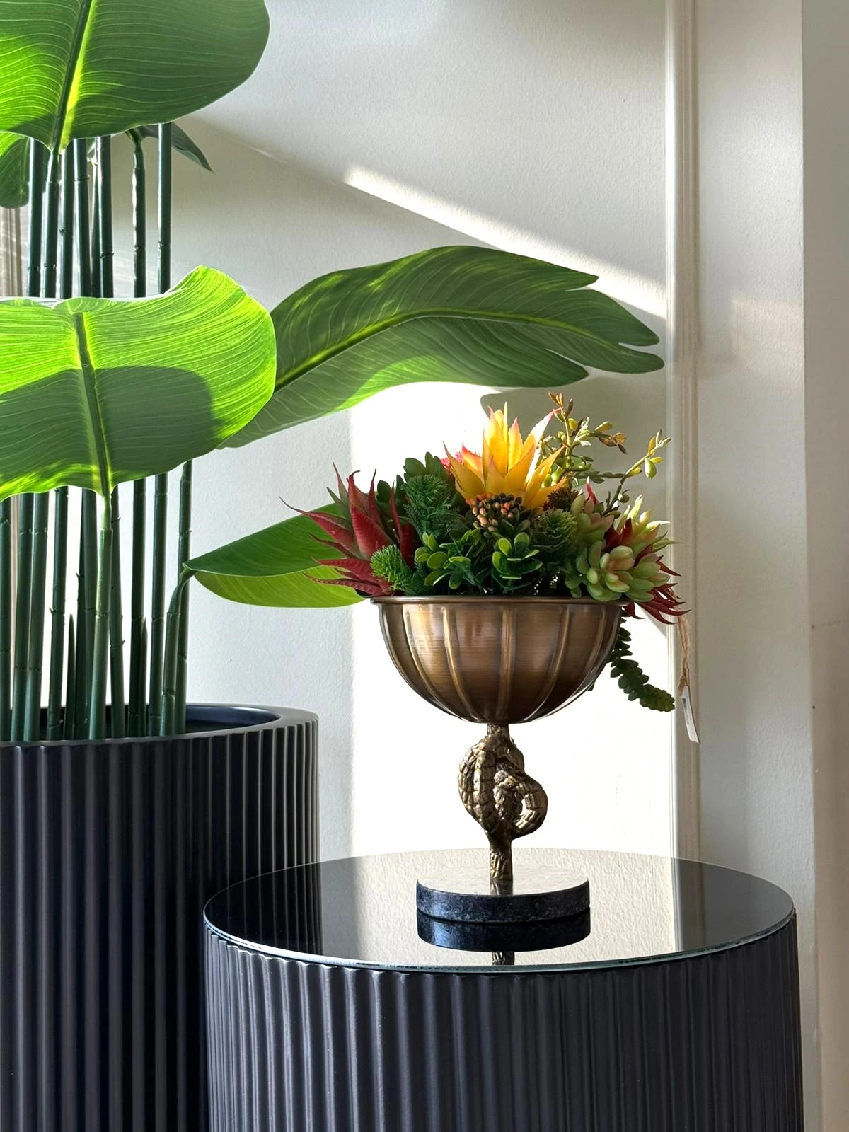 HALAT DETAYLI SAKSI SUKULENT ARANJMANI