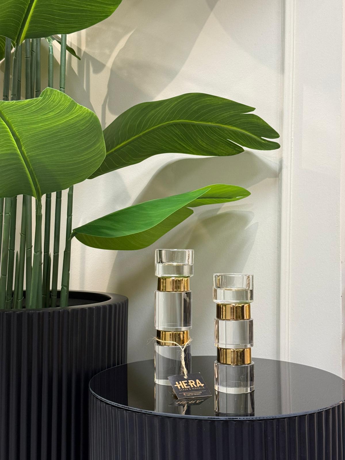 2Lİ MODERN ŞAMDAN - Gold