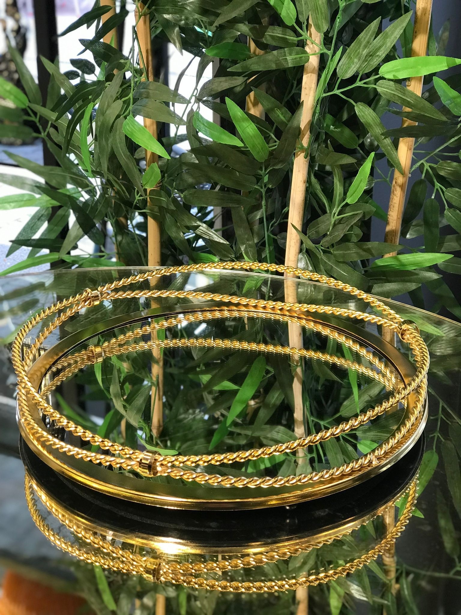 ZİNCİR YUVARLAK TEPSİ - Gold