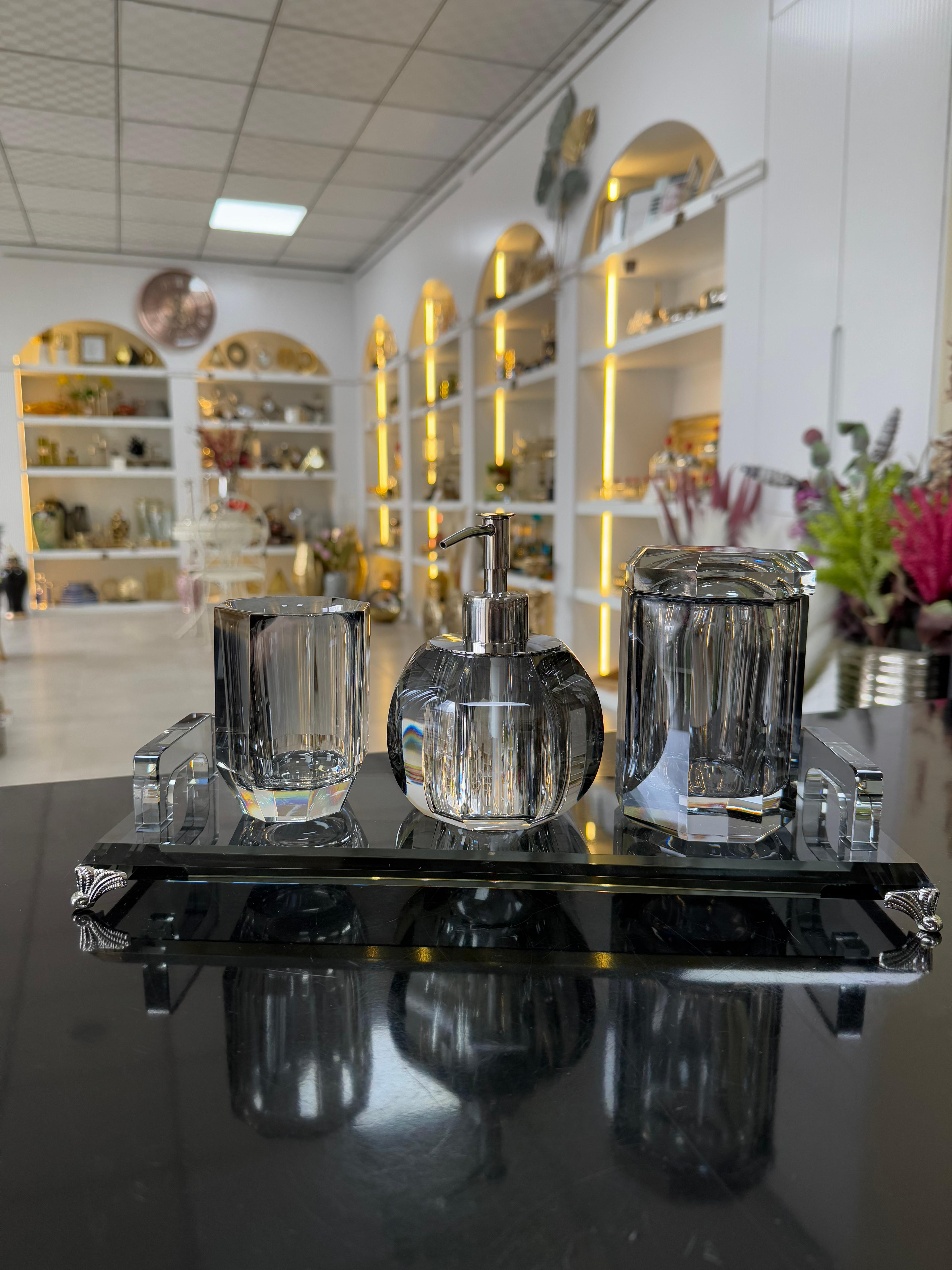 İTHAL KRİSTAL 4 PARÇA BANYO SETİ