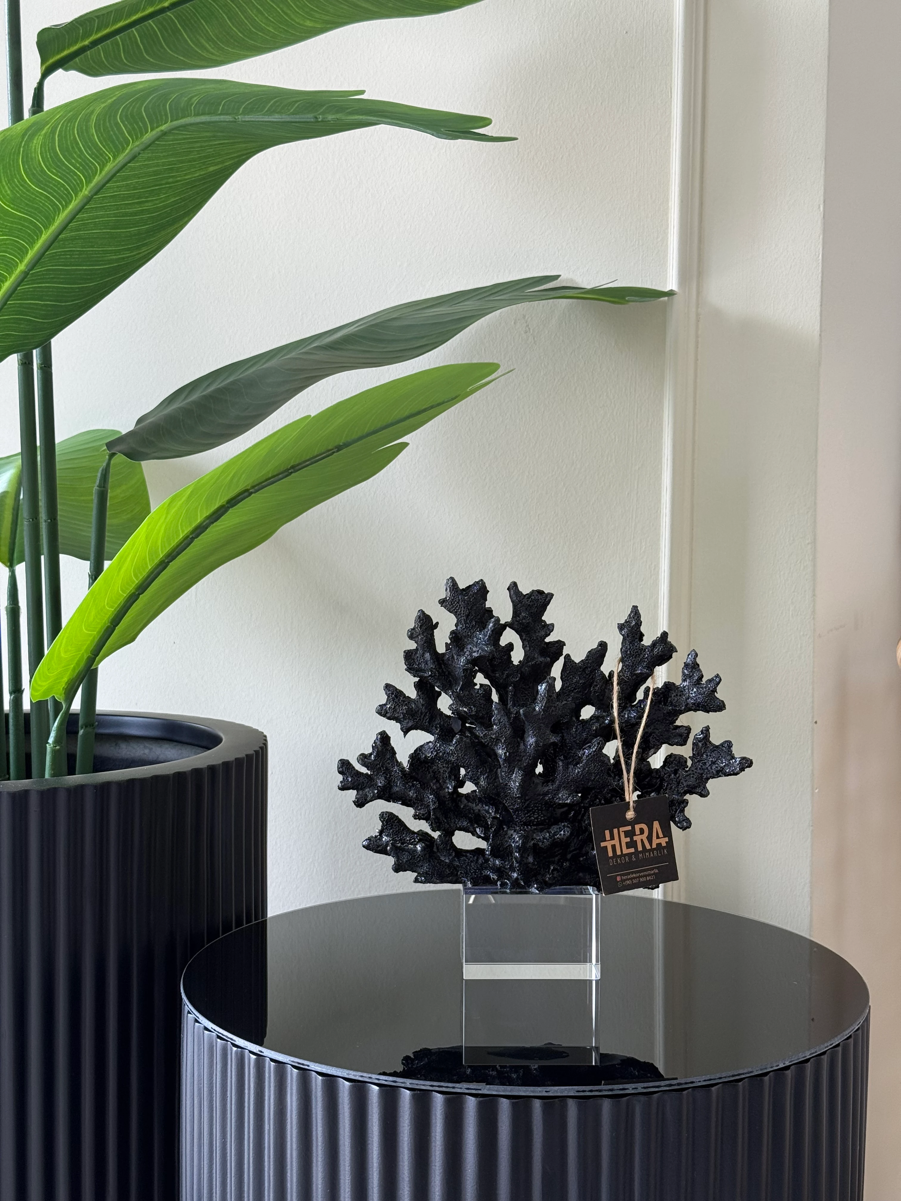 KRİSTALLİ YAPAY MERCAN - Siyah